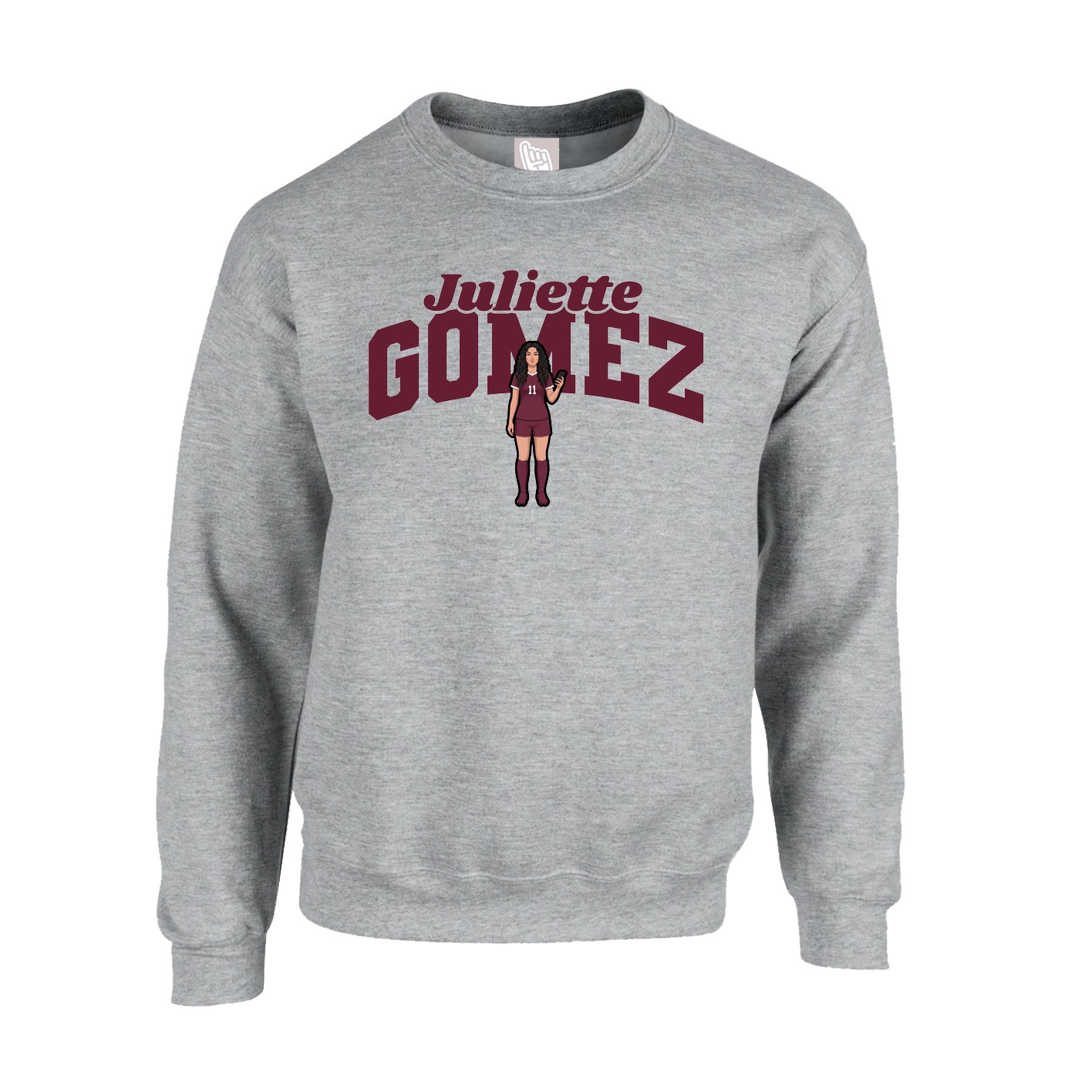 Fleece Crew — Signature Arch in Grey