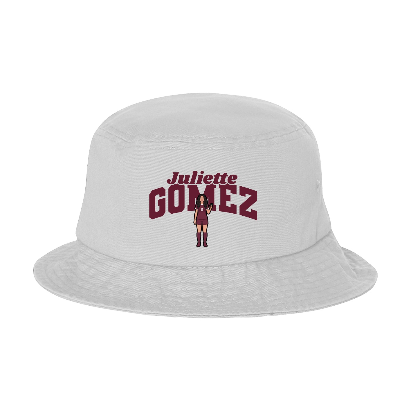 Bucket Cap — Signature Arch in White