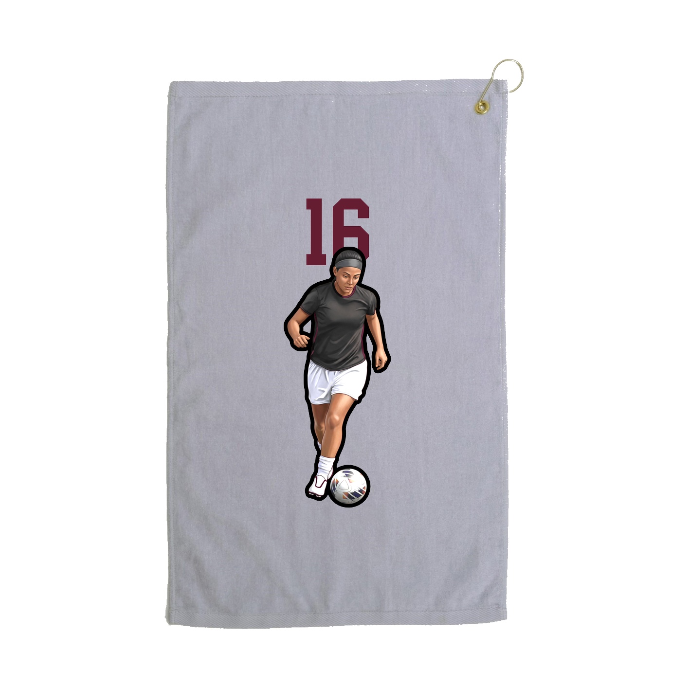 Golf Towel — Number Top in Grey