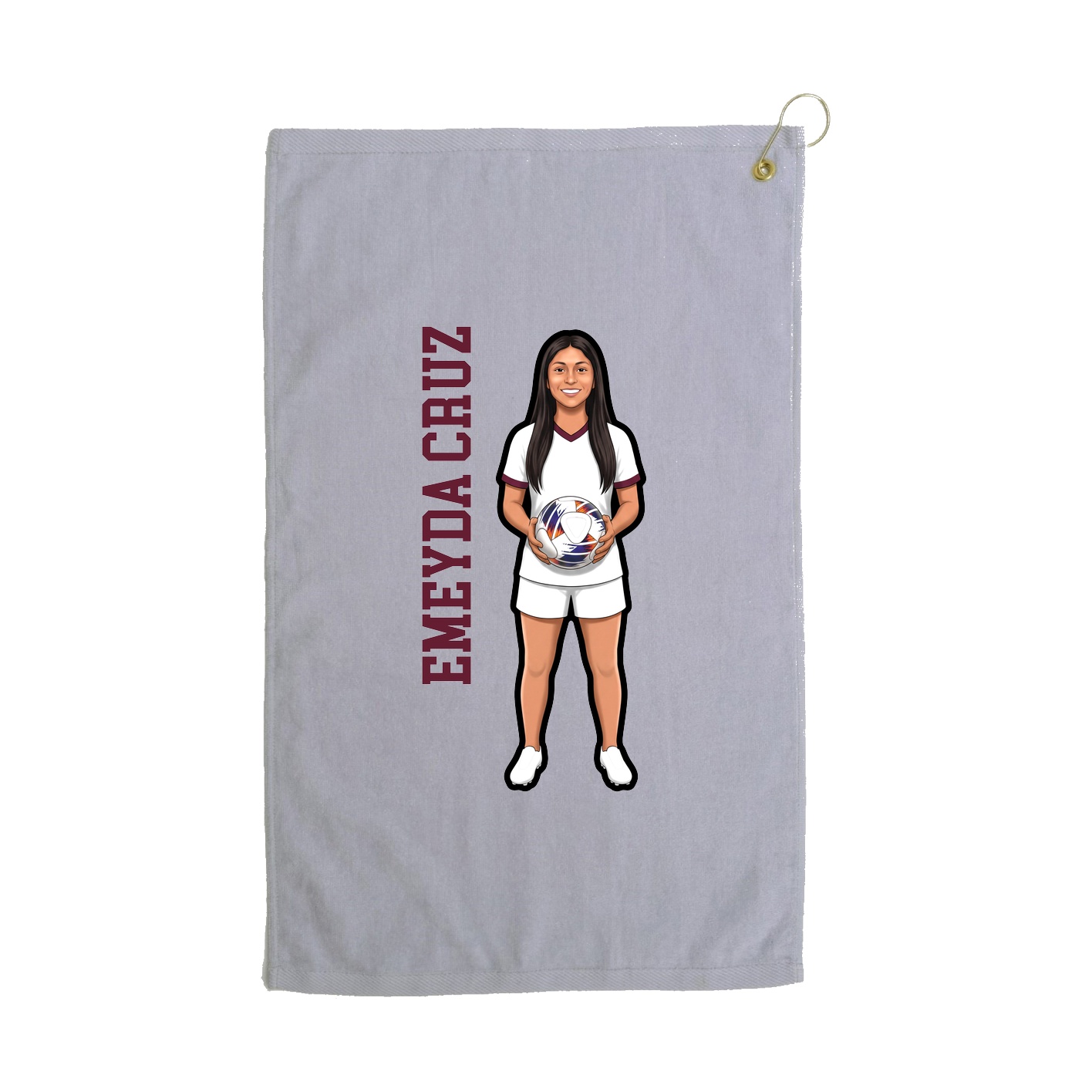 Golf Towel — Name Vertical in Grey
