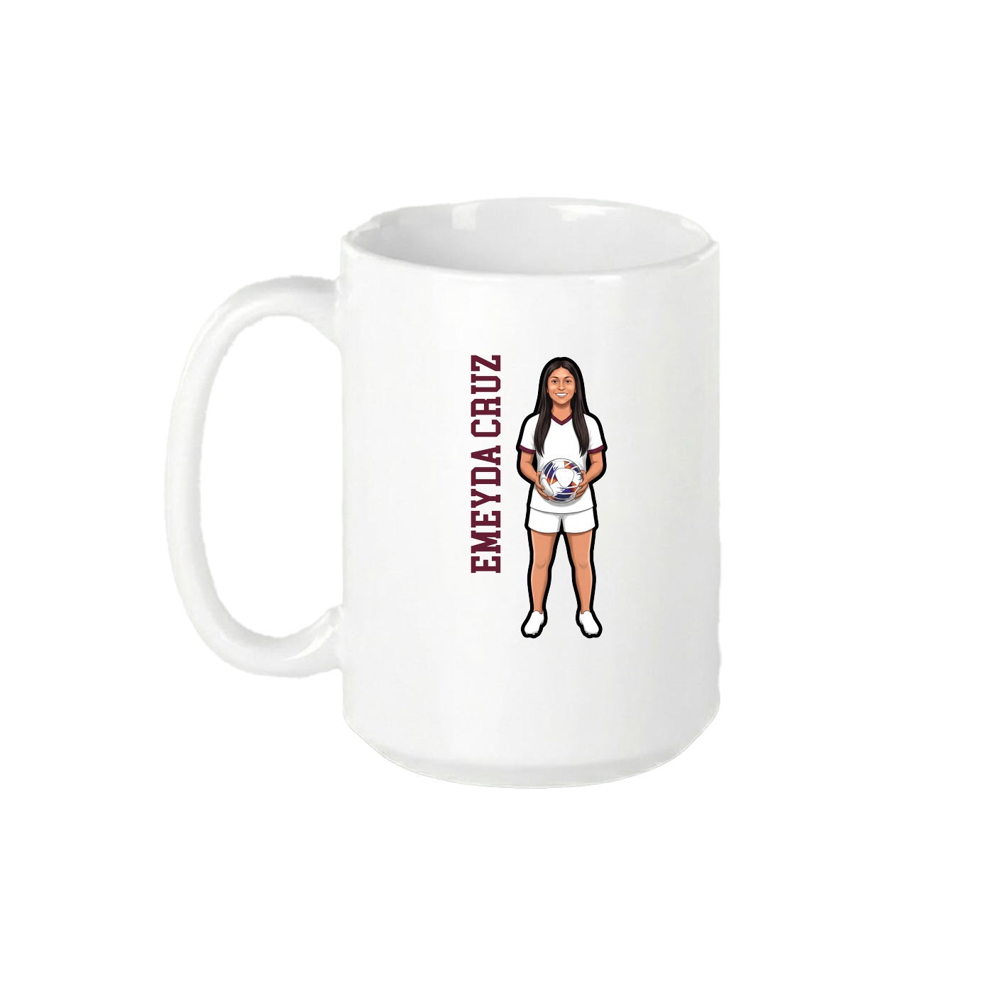 15oz Coffee Mug — Name Vertical in White
