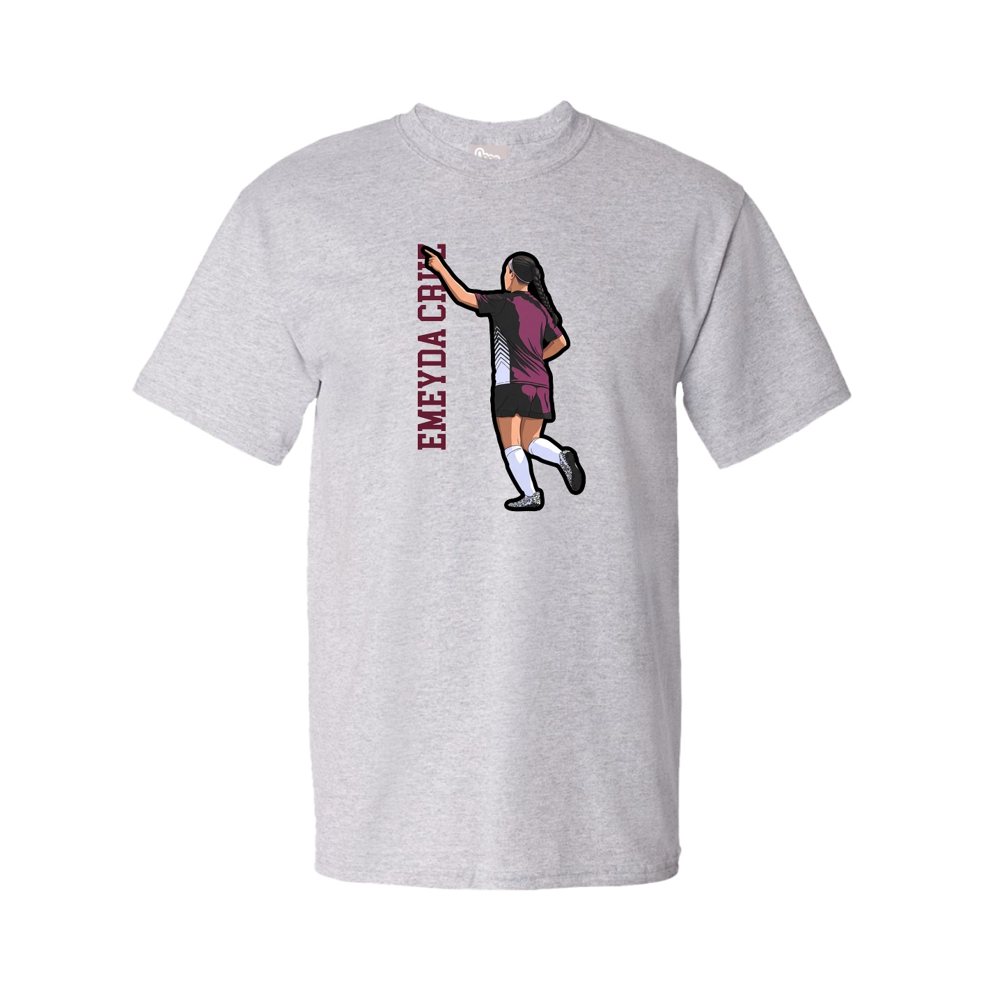Youth Tee — Name Vertical in Grey