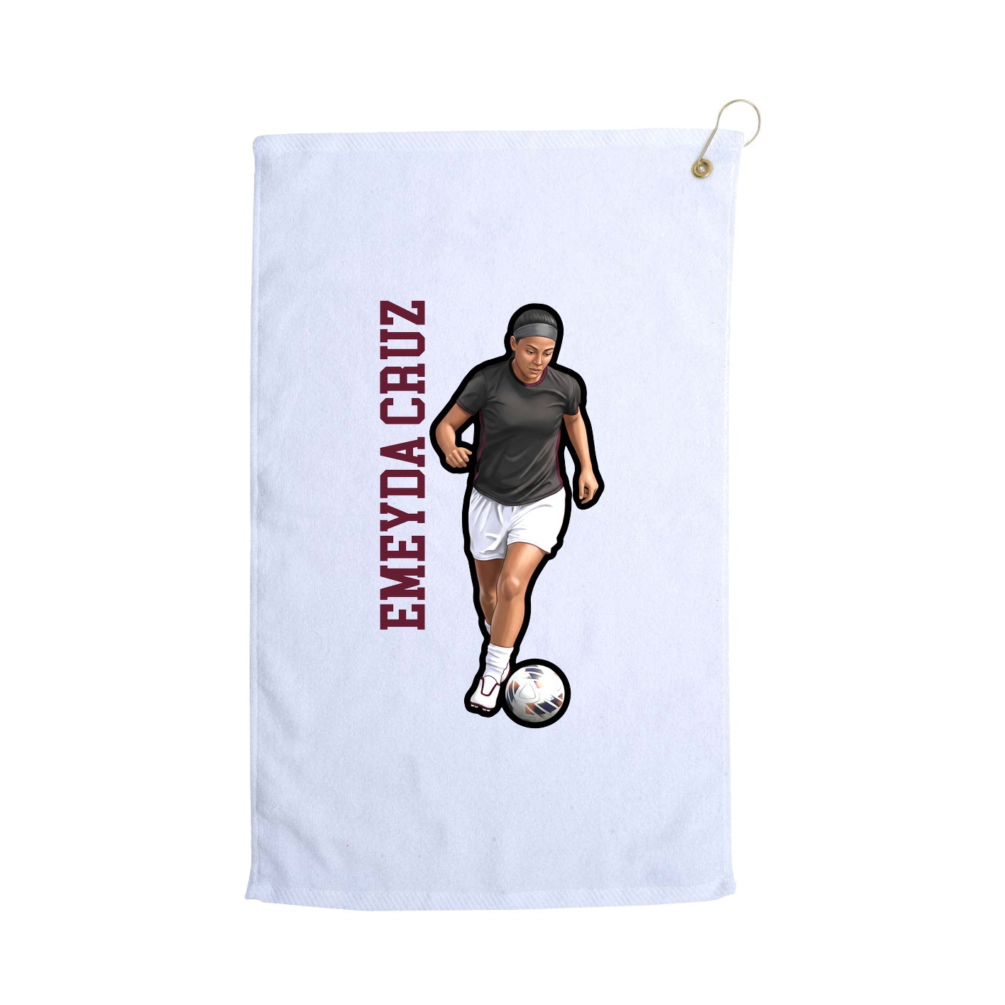 Golf Towel — Name Vertical in White
