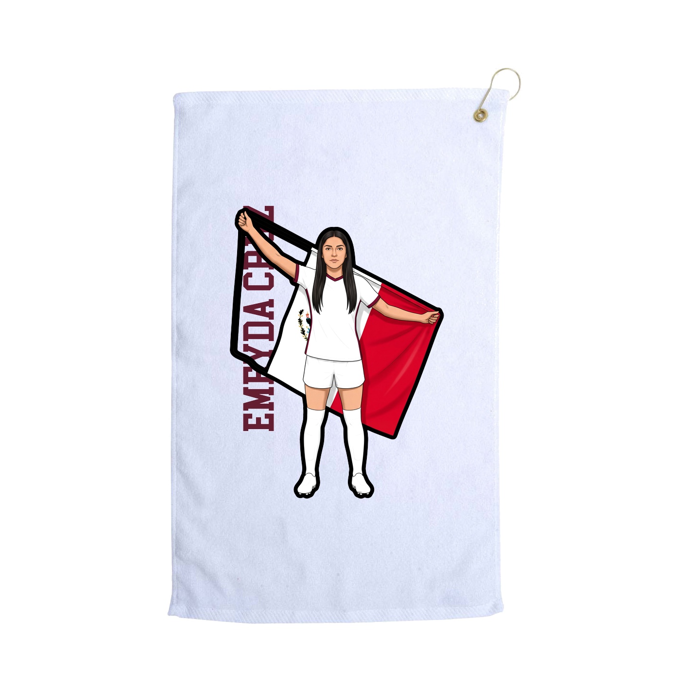 Golf Towel — Name Vertical in White