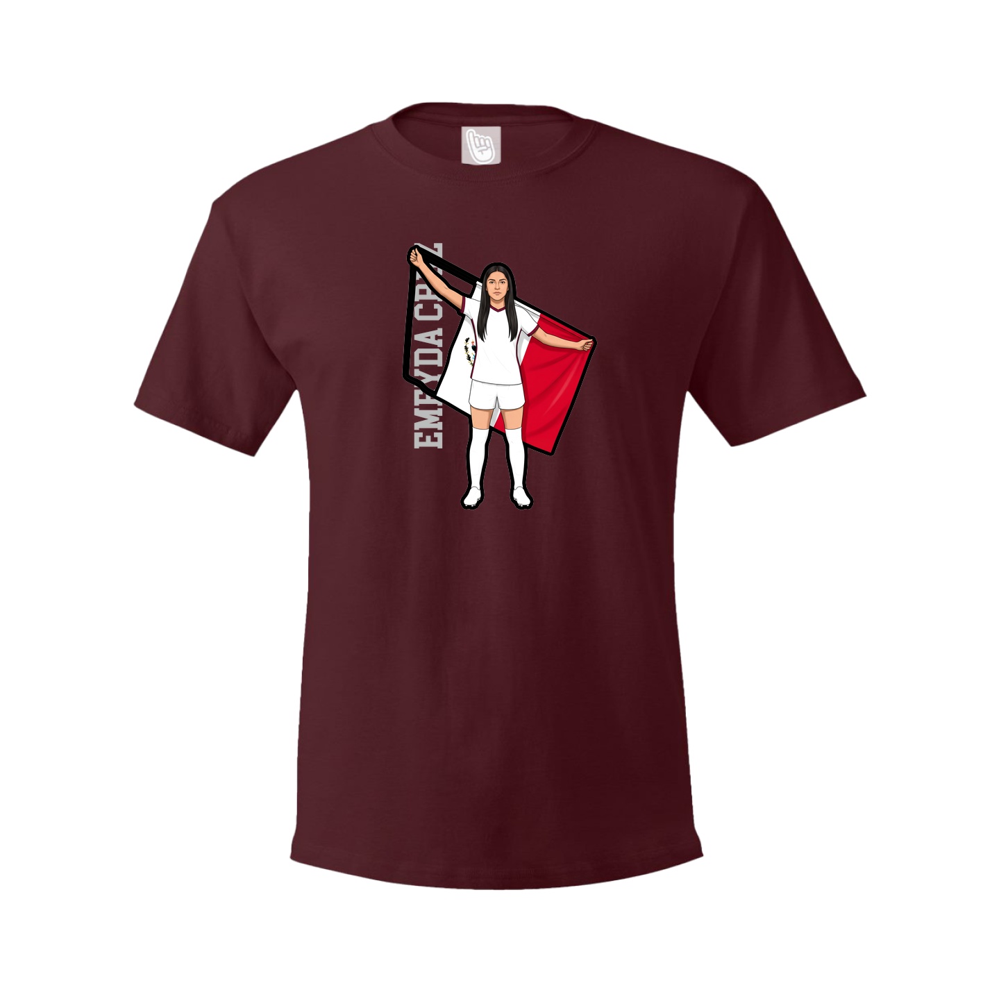 Youth Tee — Name Vertical in Maroon