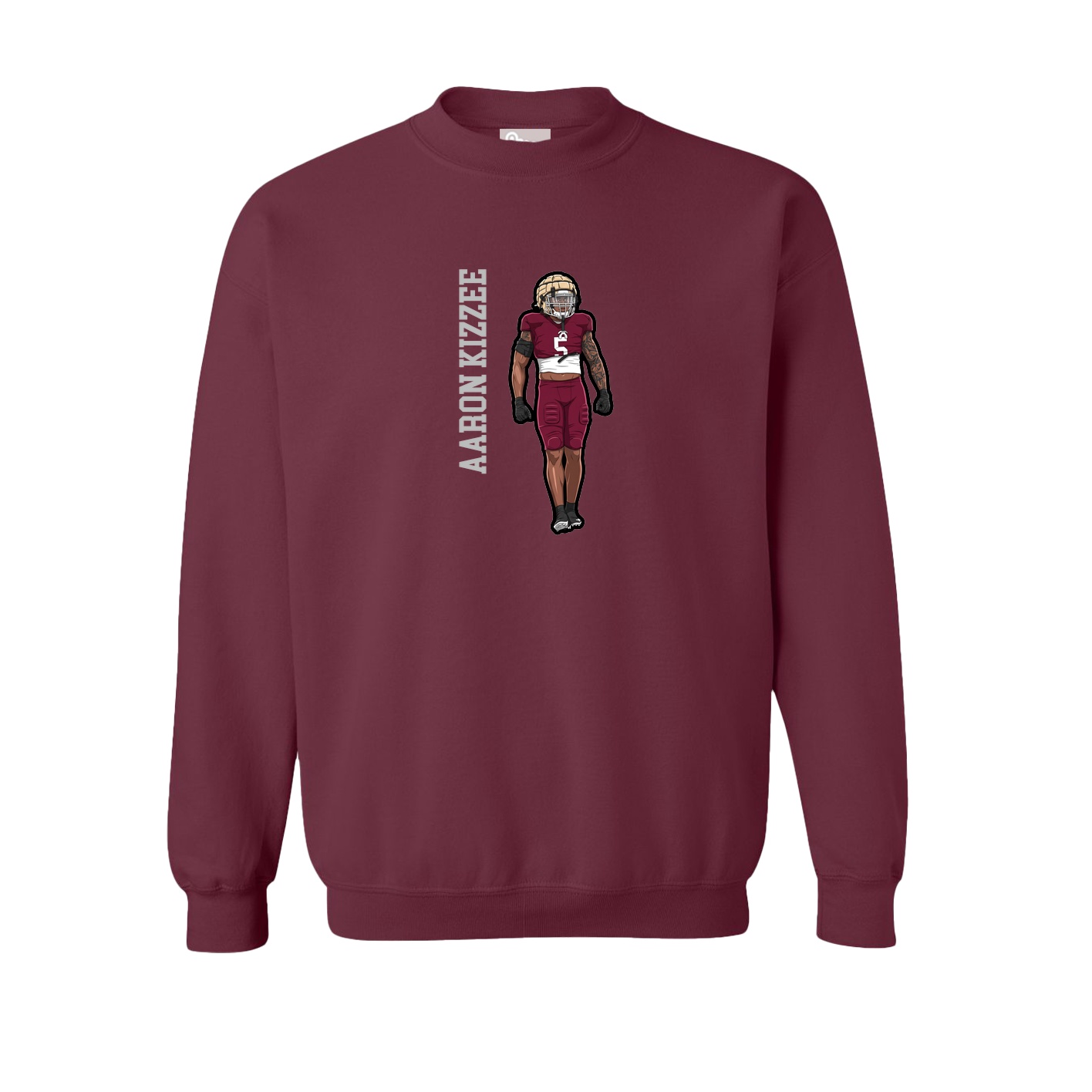 Fleece Crew — Name Vertical in Maroon