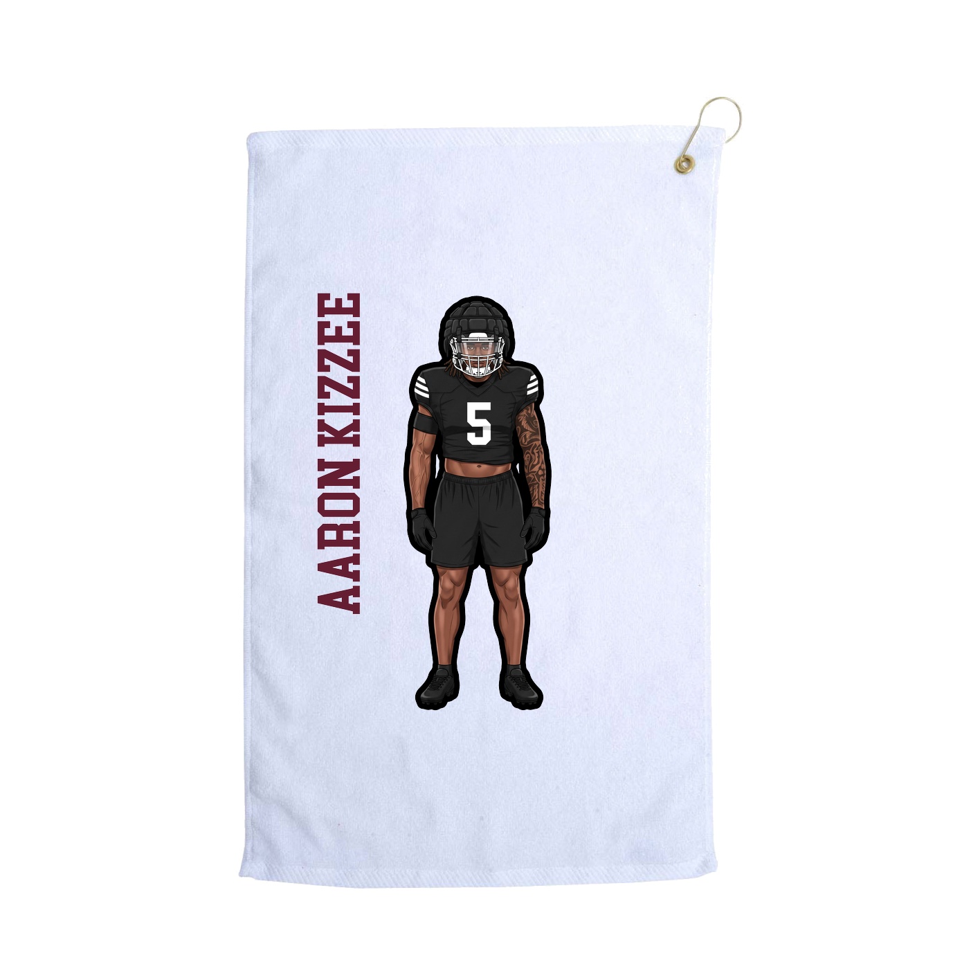 Golf Towel — Name Vertical in White