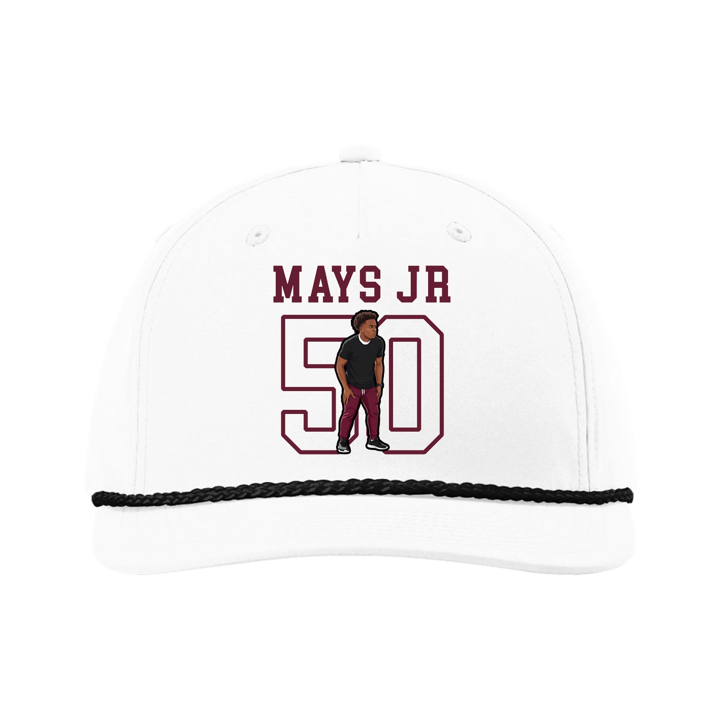 Five-Panel Classic Rope Cap — Shirsey in White