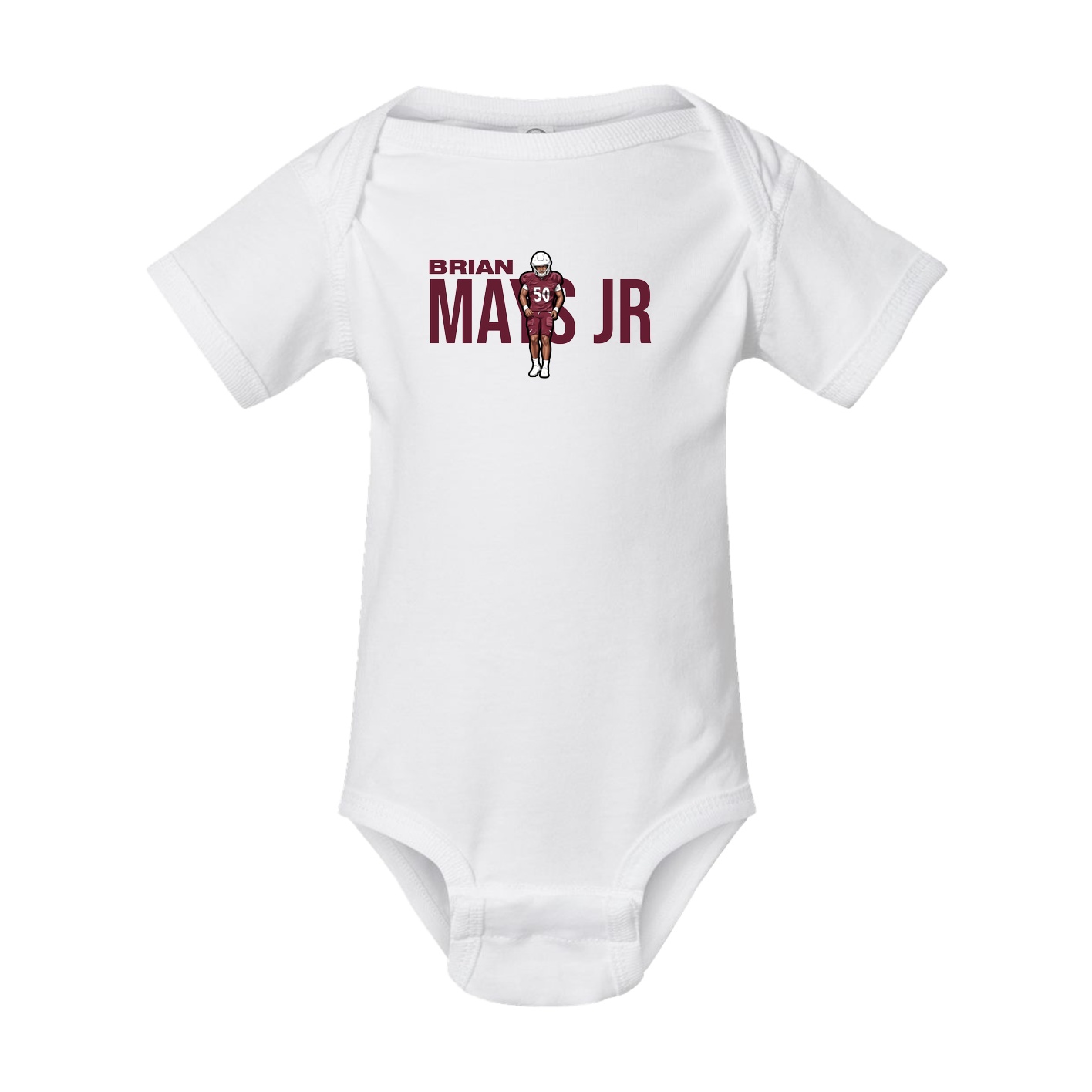 Baby Onesie — Player Name in White