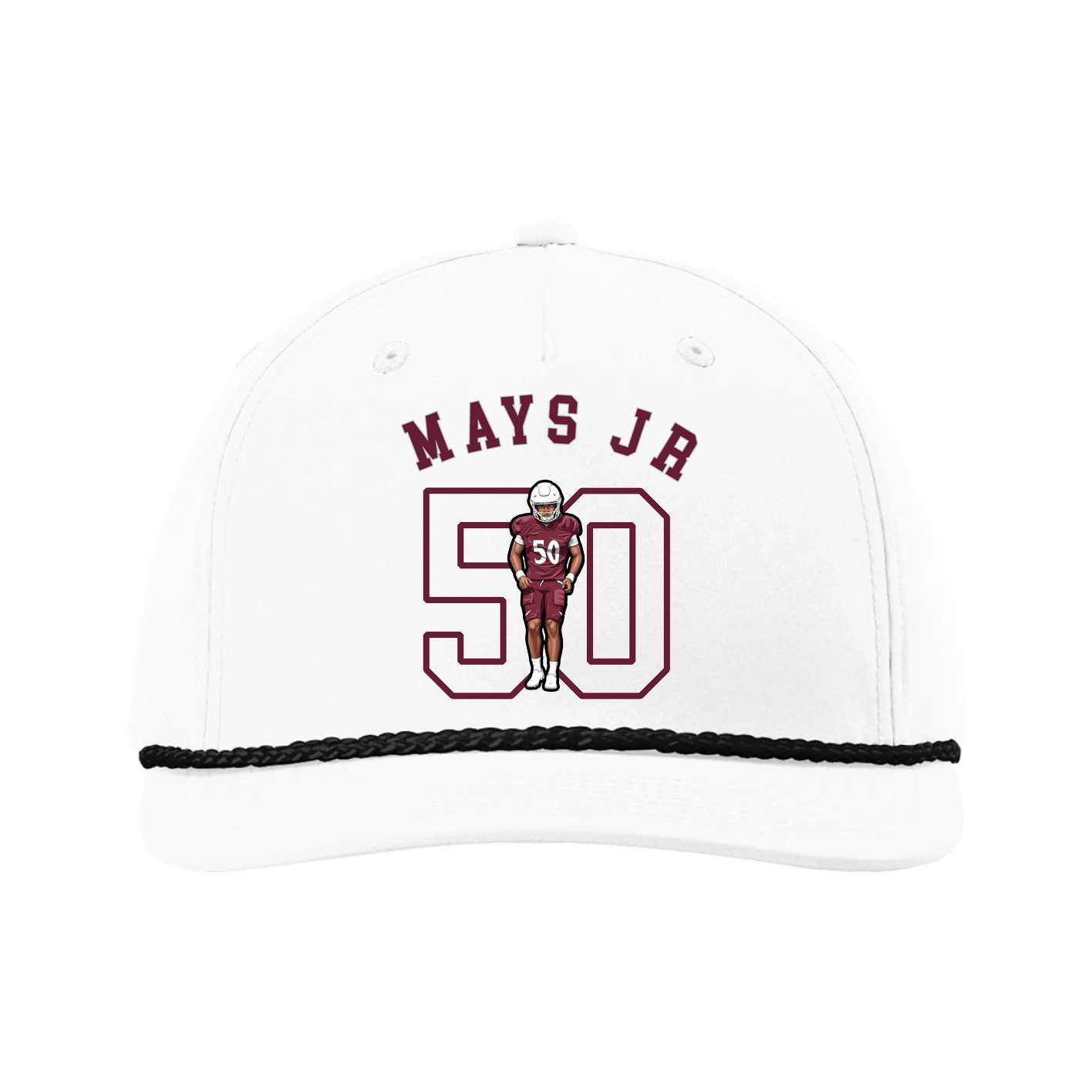 Five-Panel Classic Rope Cap — Shirsey Arch in White