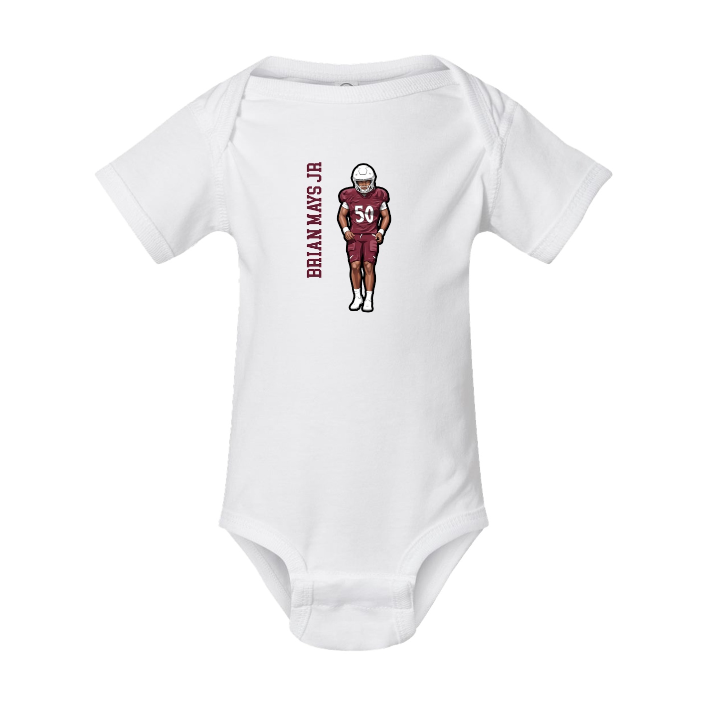 Baby Onesie — Name Vertical in White