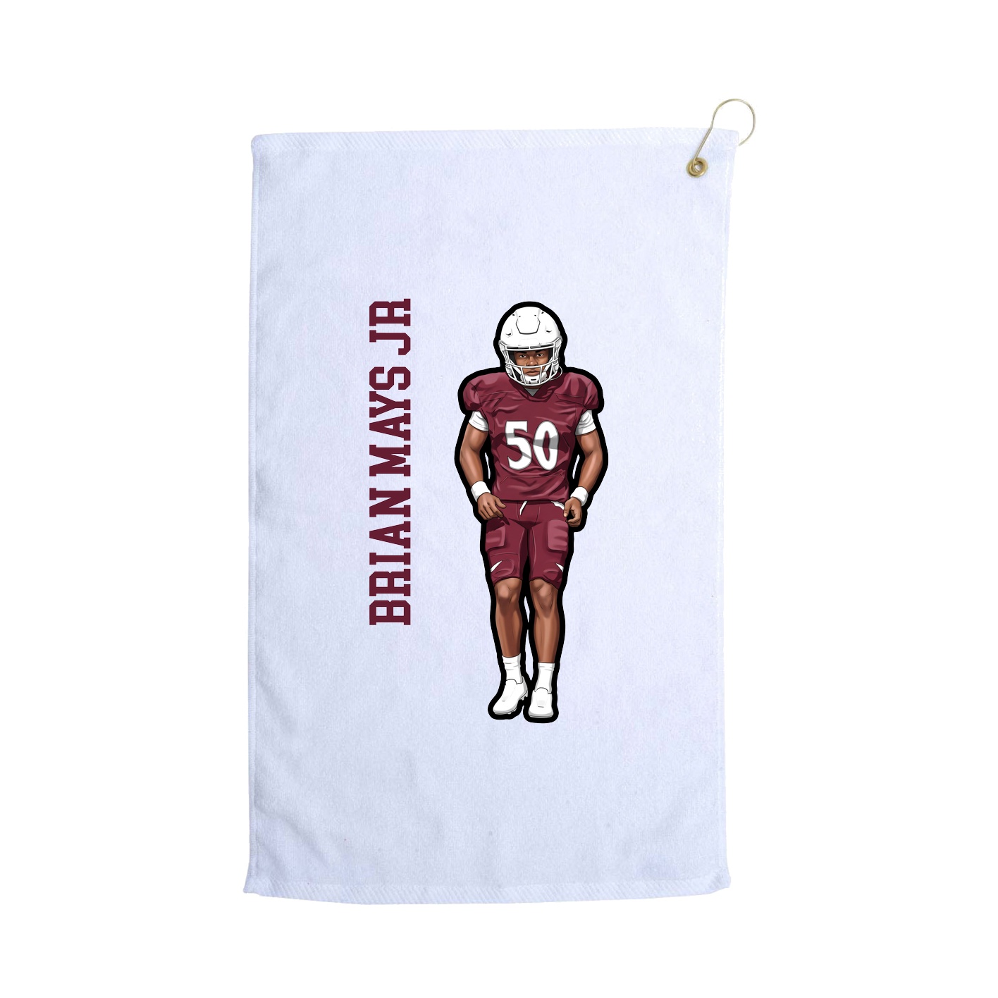 Golf Towel — Name Vertical in White
