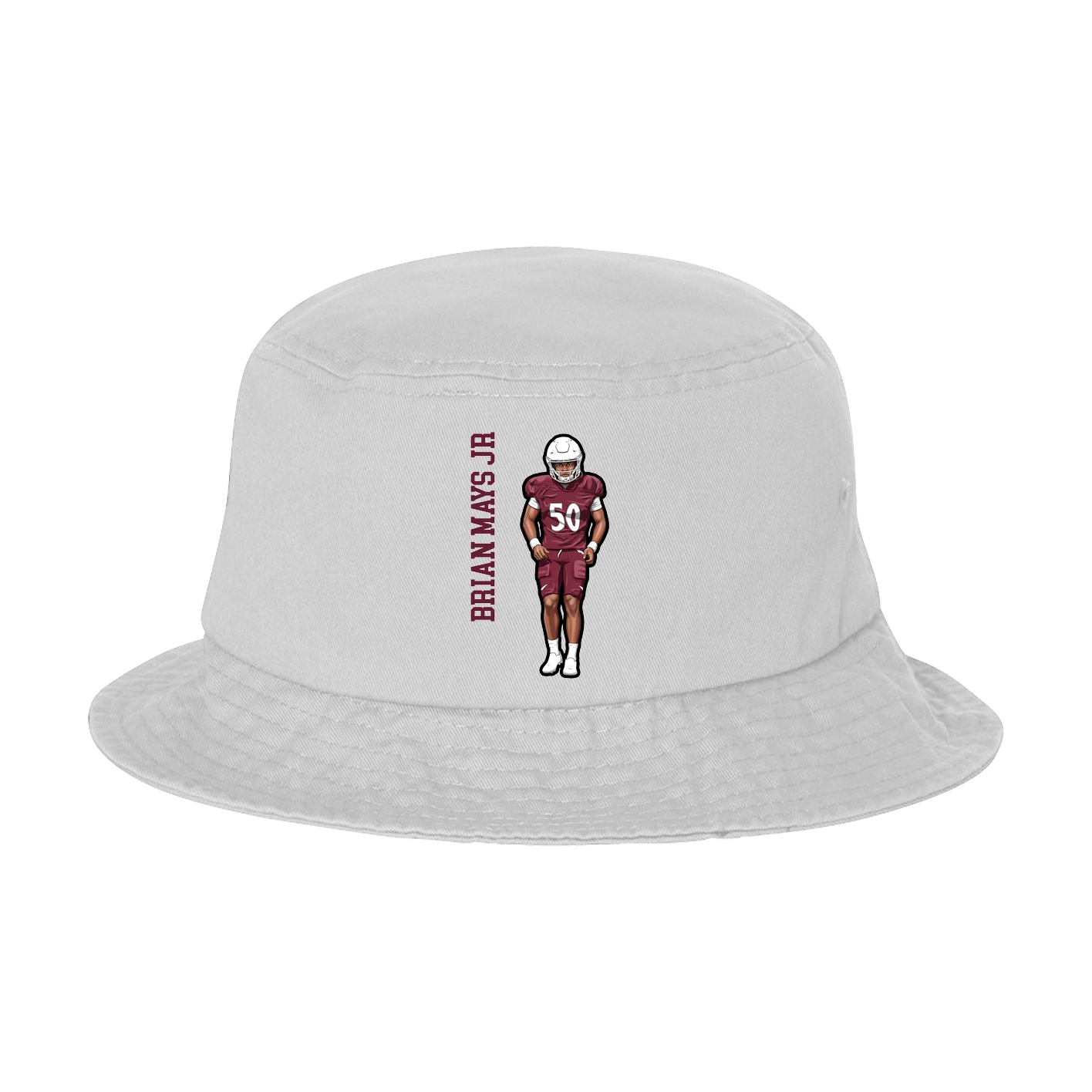 Bucket Cap — Name Vertical in White