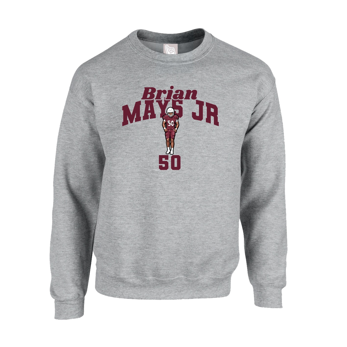 Fleece Crew — Signature Arch in Grey