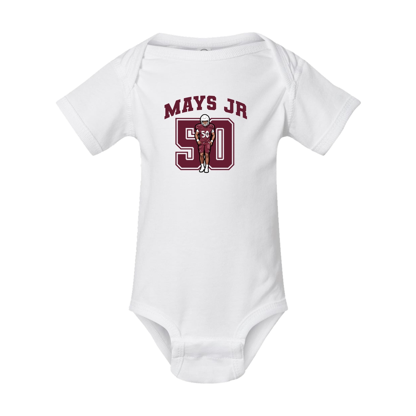 Baby Onesie — Number in White