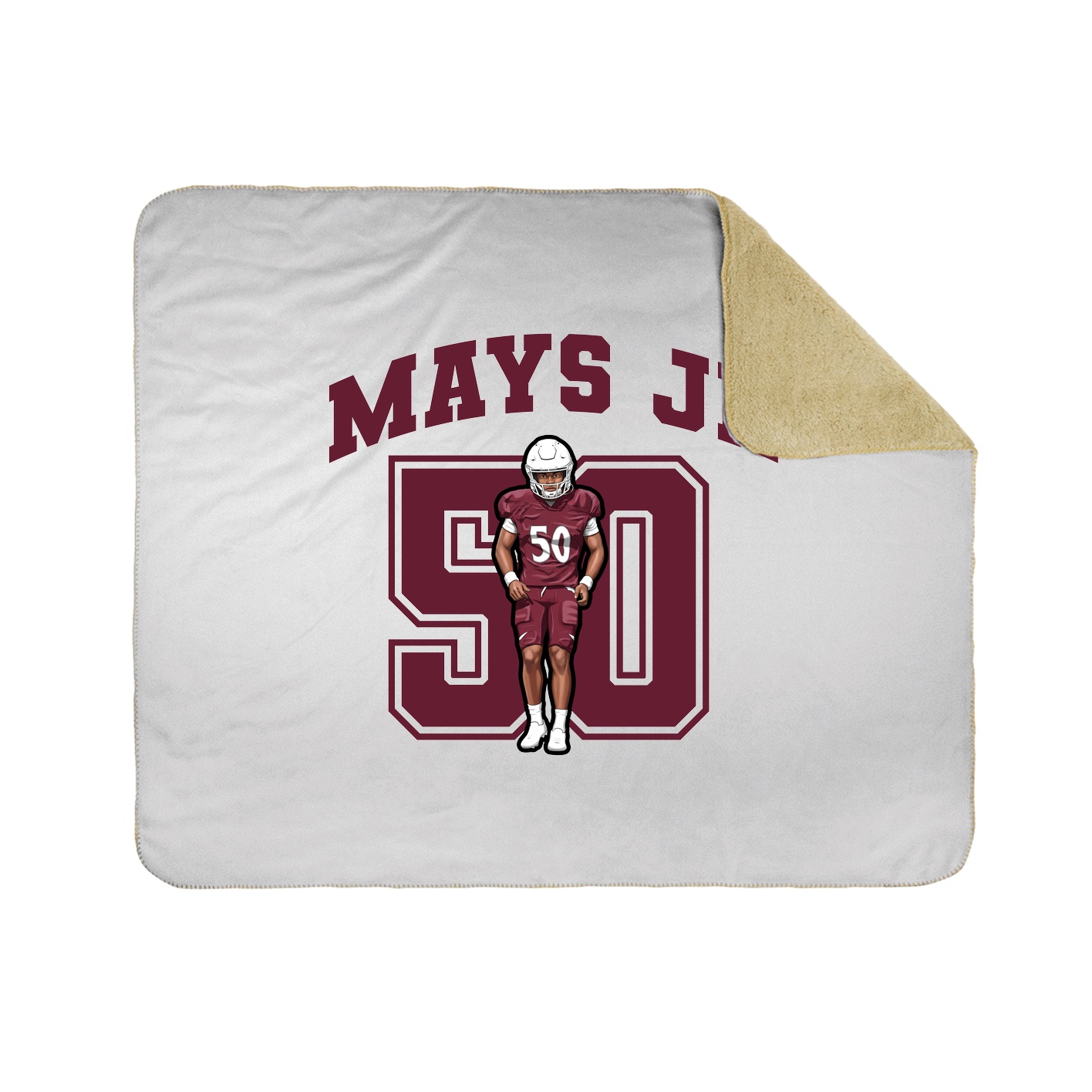 Throw Blanket — Number in White