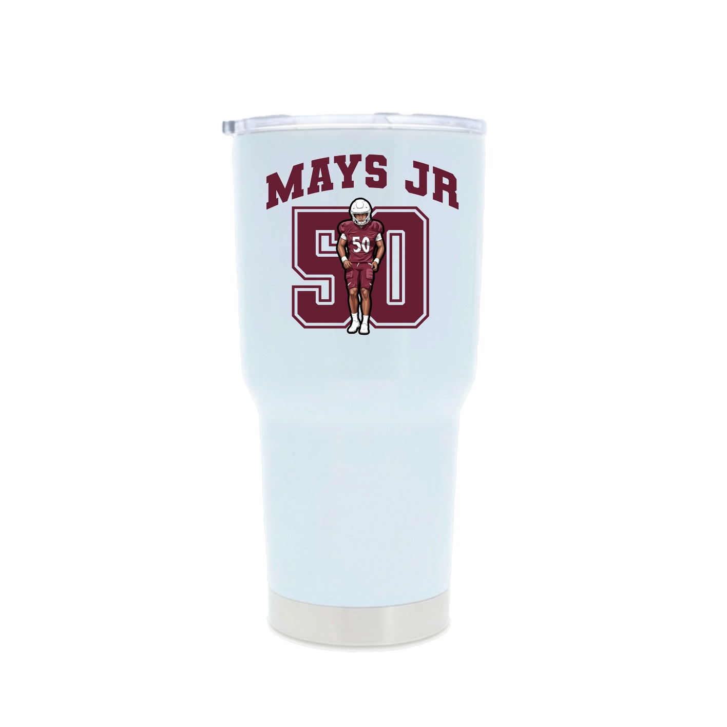 30oz Stainless Steel Tumbler — Number in White
