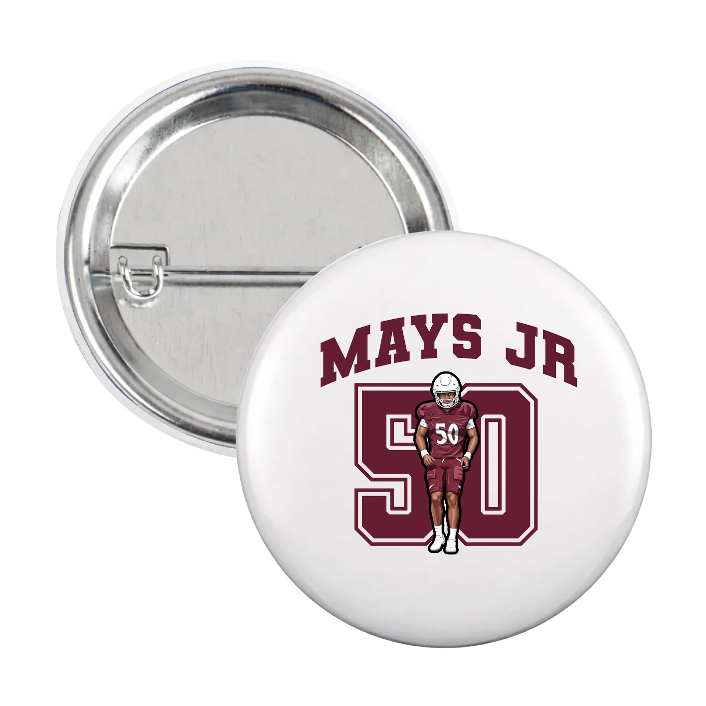 Game Day Button — Number in White