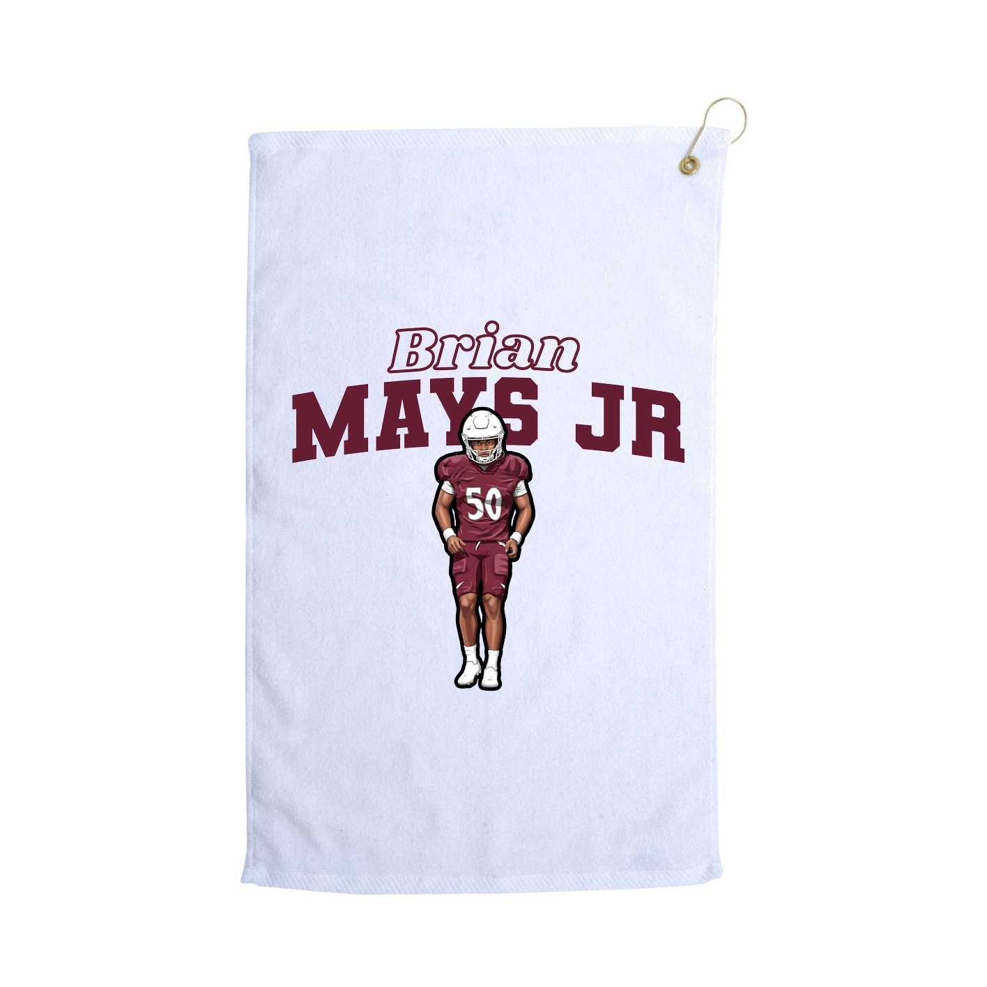 Golf Towel — Name Arch in White