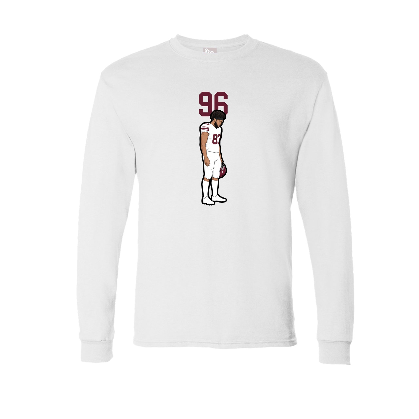 Long Sleeve Tee — Number Top in White