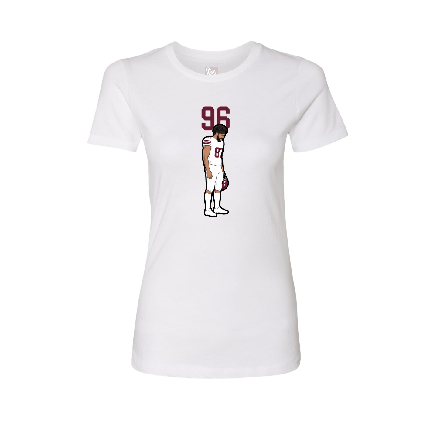 Fitted Women's Tee — Number Top in White