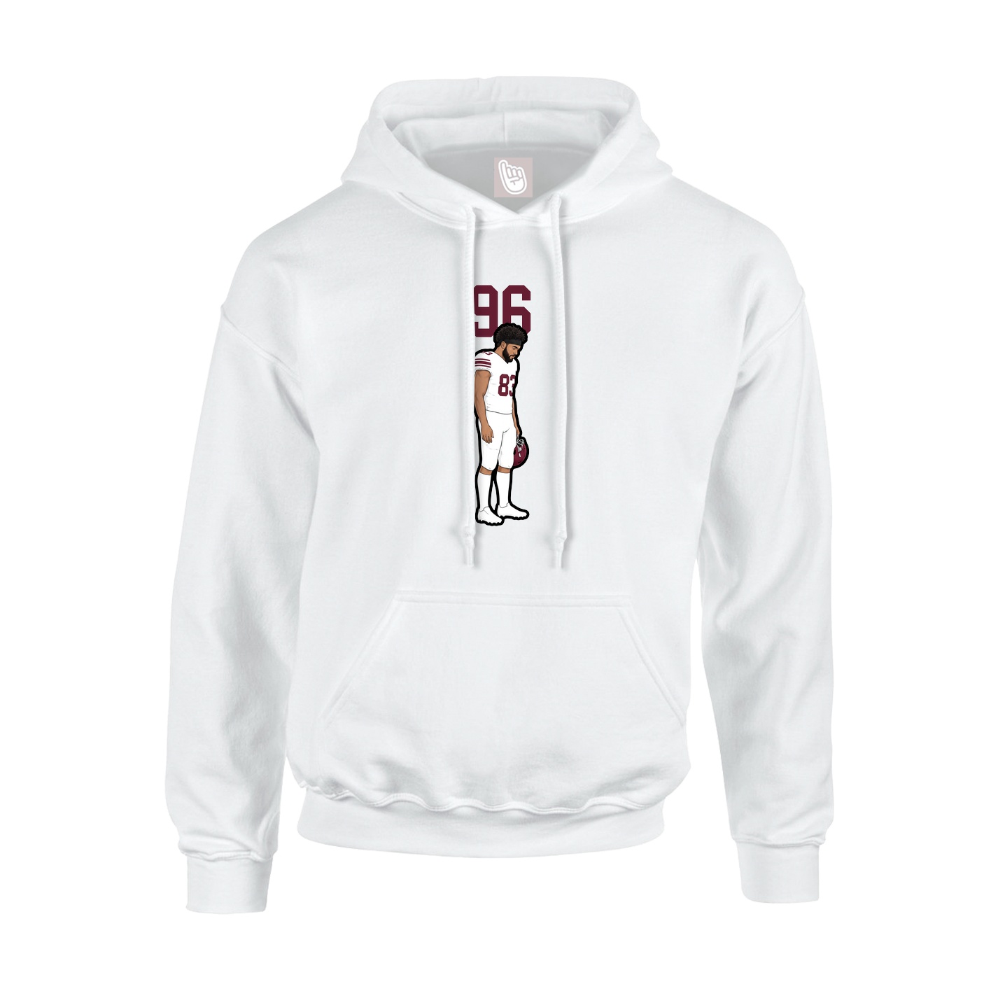 Youth Hoodie — Number Top in White