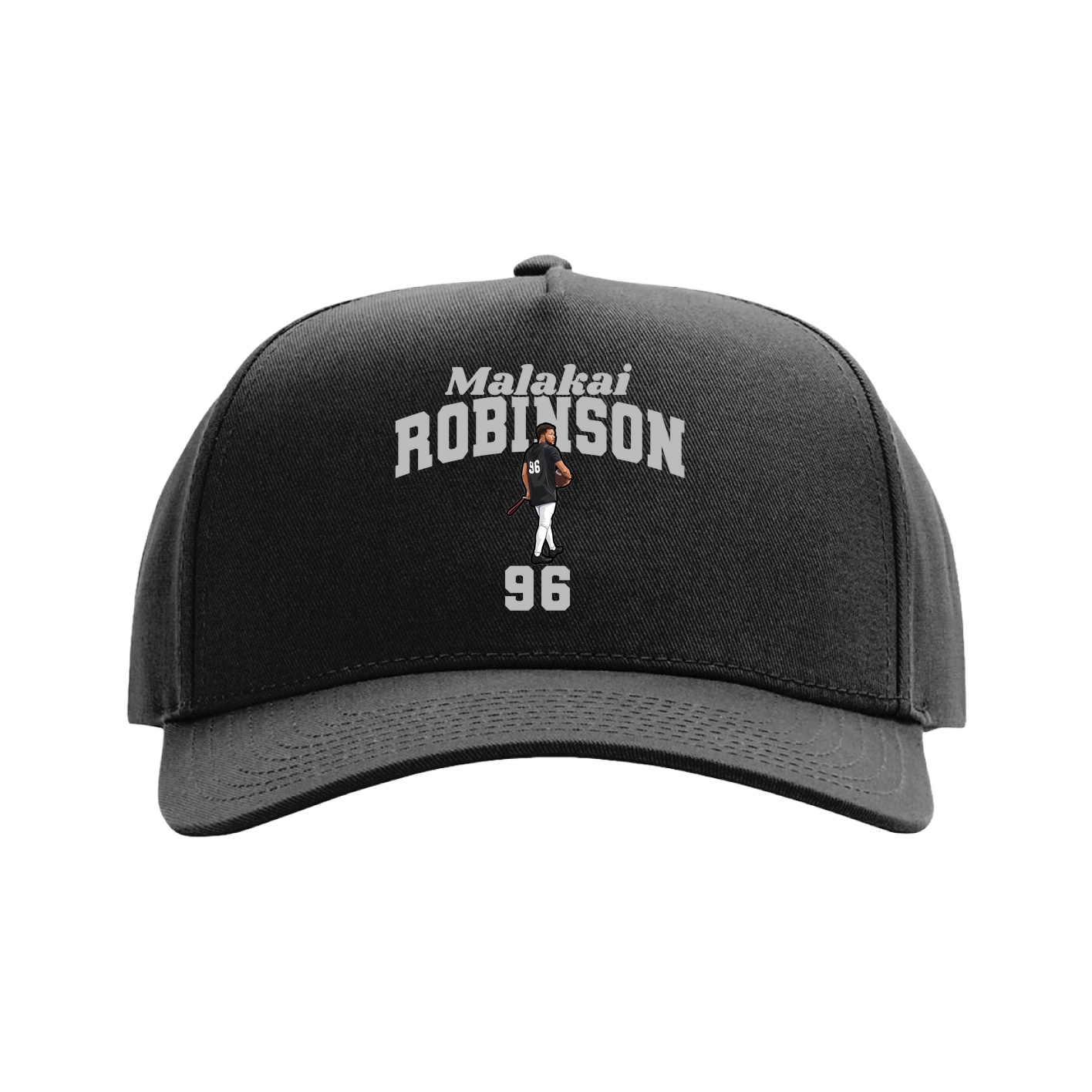 Full Fabric Five-Panel Champ Cap — Signature Arch in Black