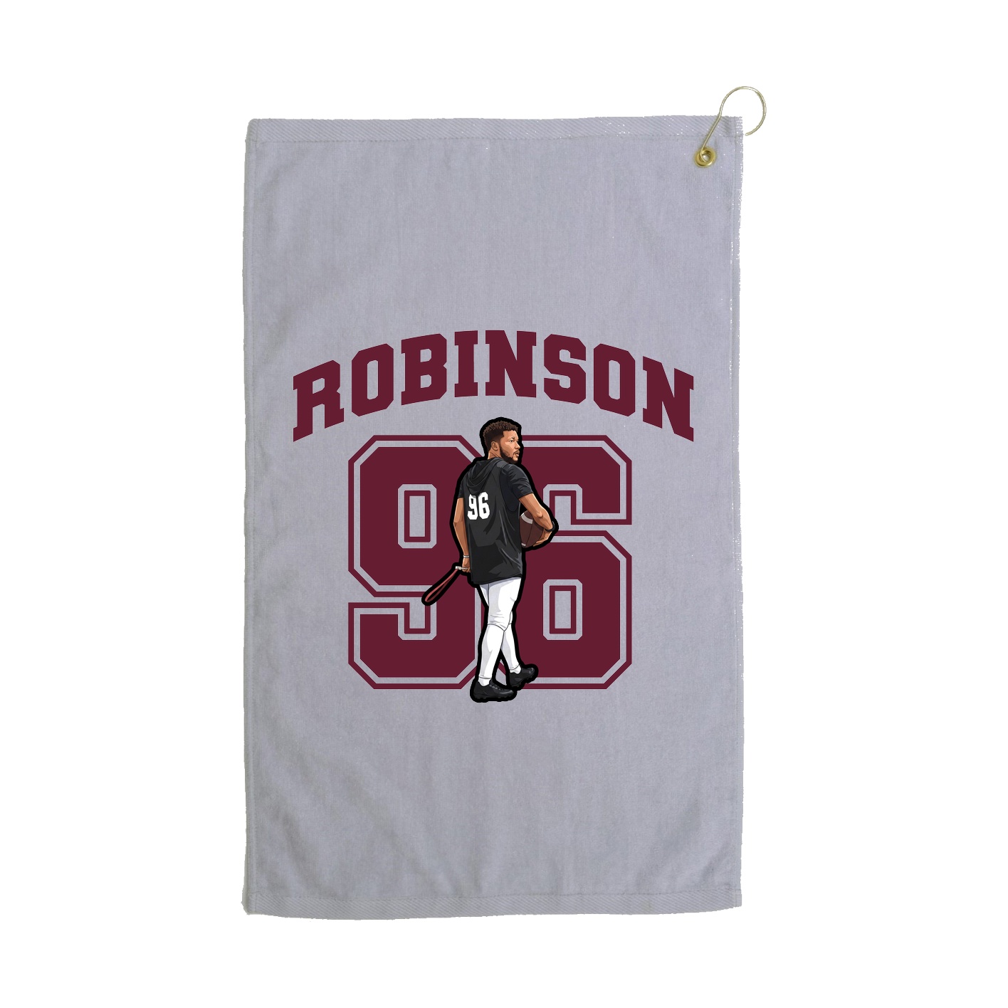 Golf Towel — Number in Grey