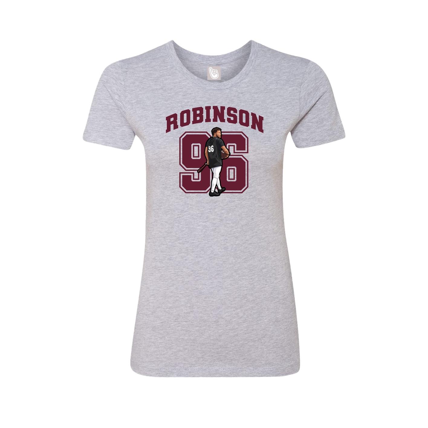 Fitted Women's Tee — Number in Grey