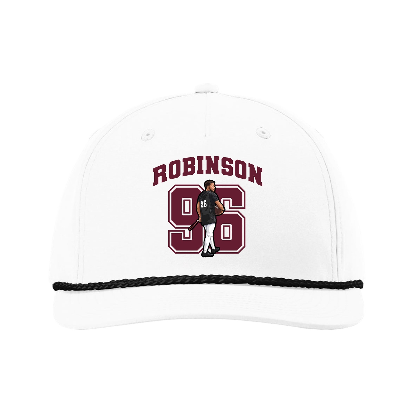 Five-Panel Classic Rope Cap — Number in White