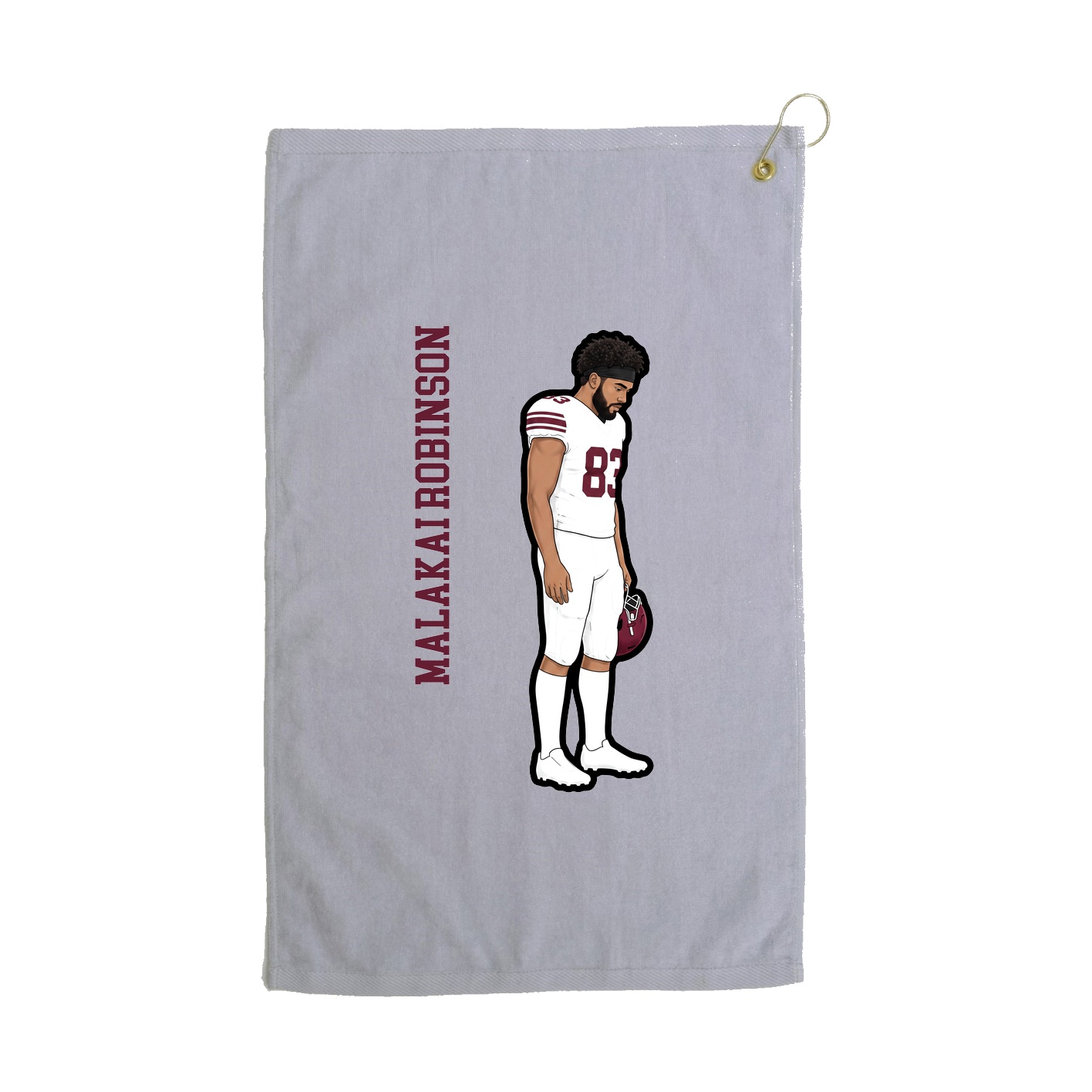 Golf Towel — Name Vertical in Grey