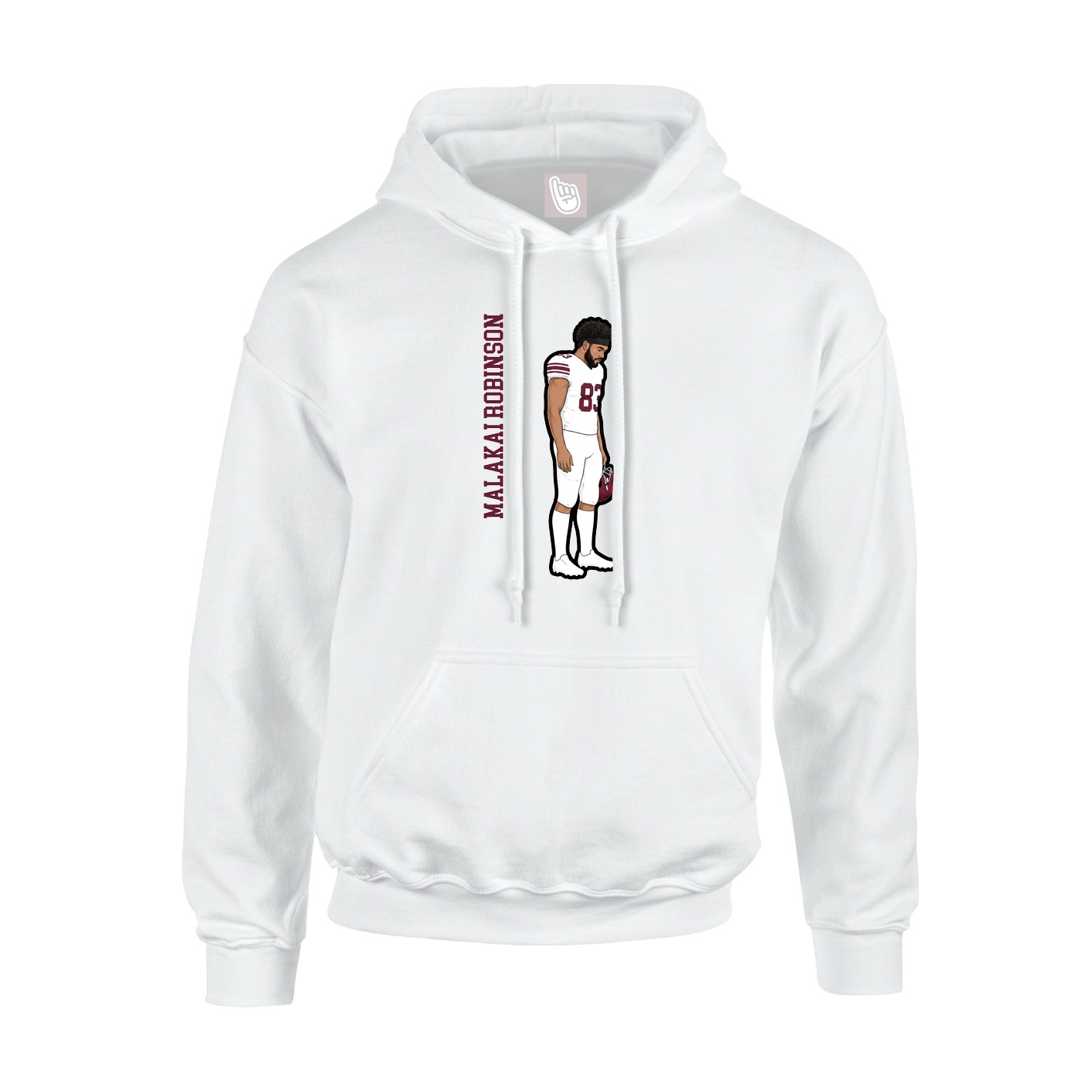 Hoodie — Name Vertical in White