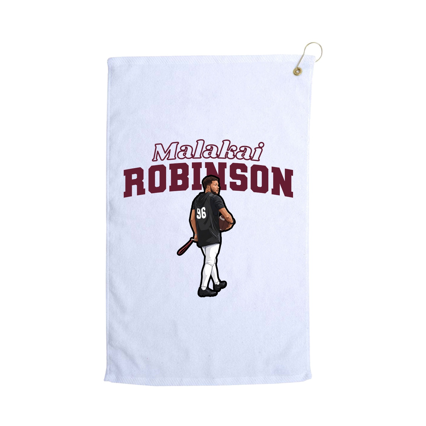 Golf Towel — Name Arch in White