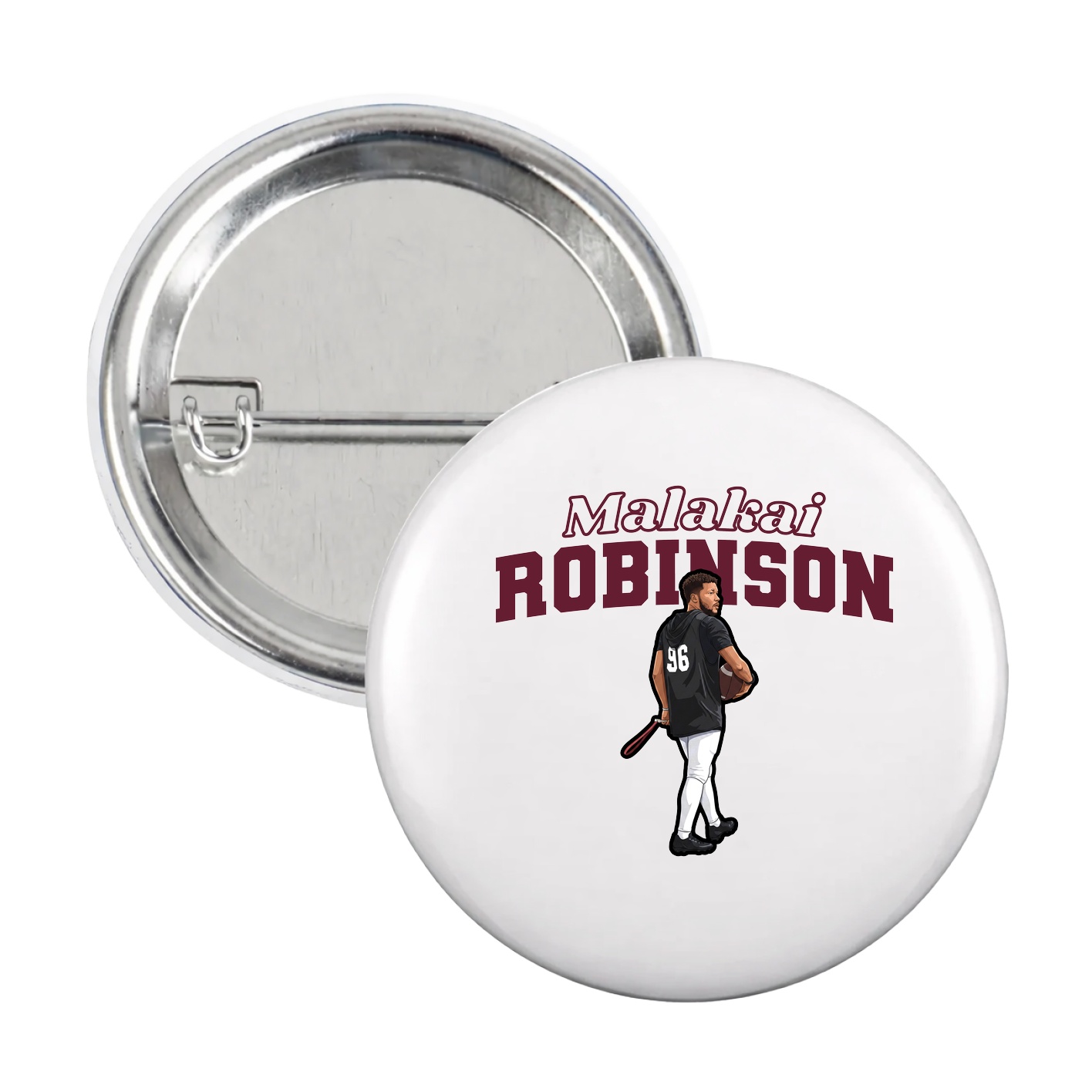 Game Day Button — Name Arch in White