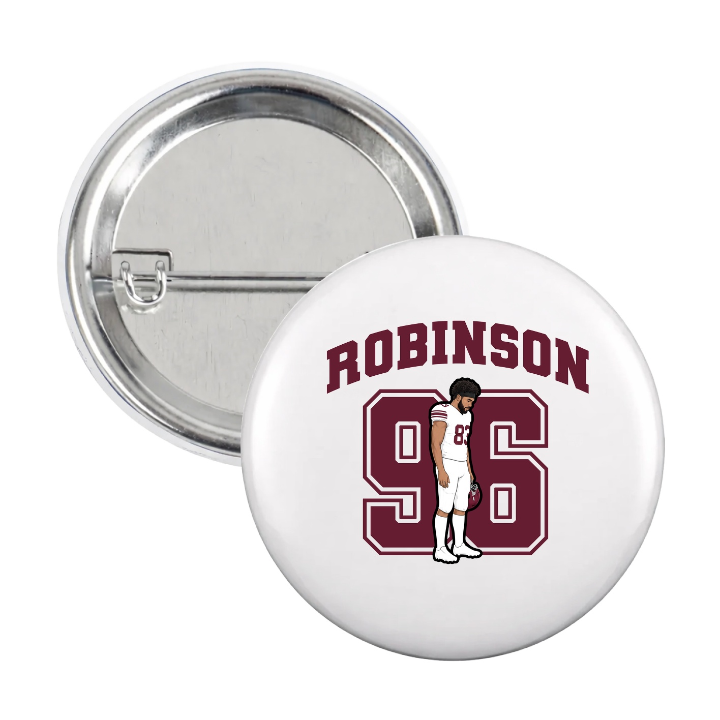 Game Day Button — Number in White