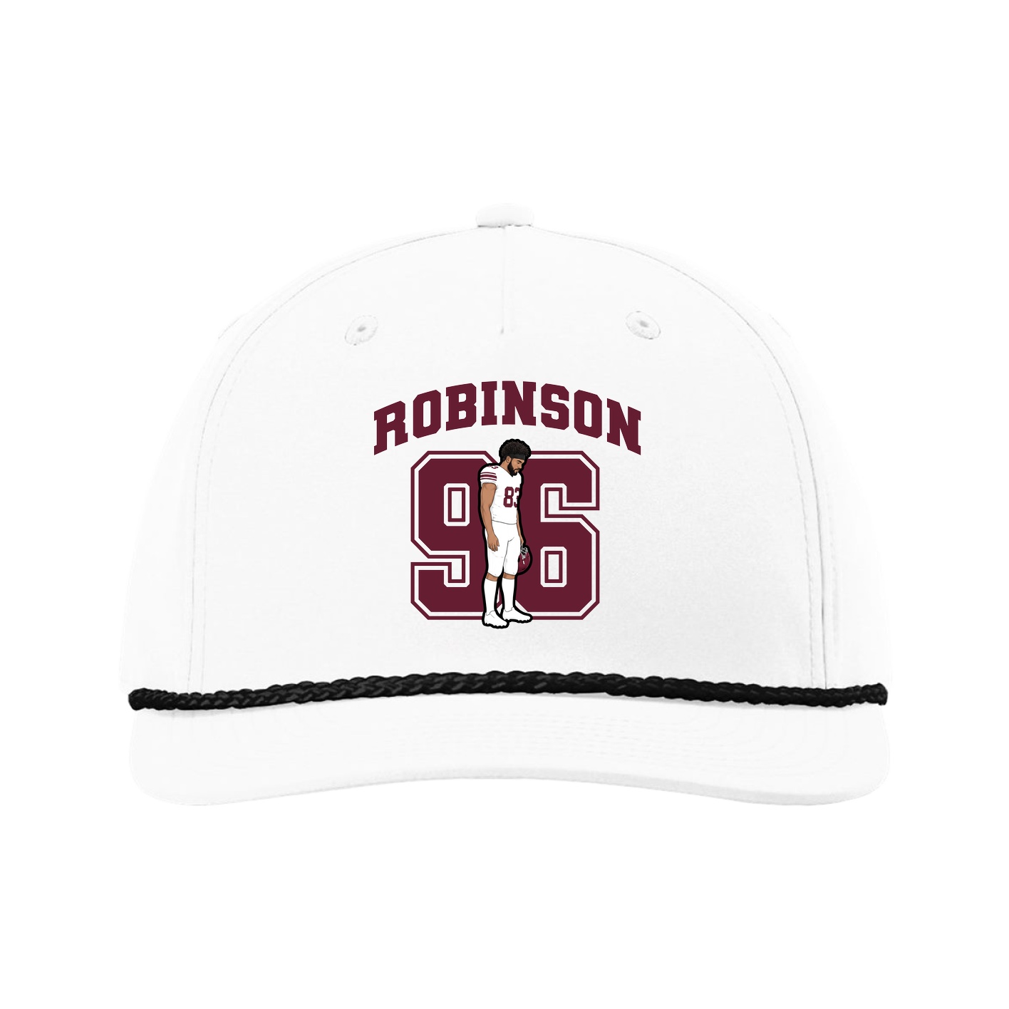 Five-Panel Classic Rope Cap — Number in White