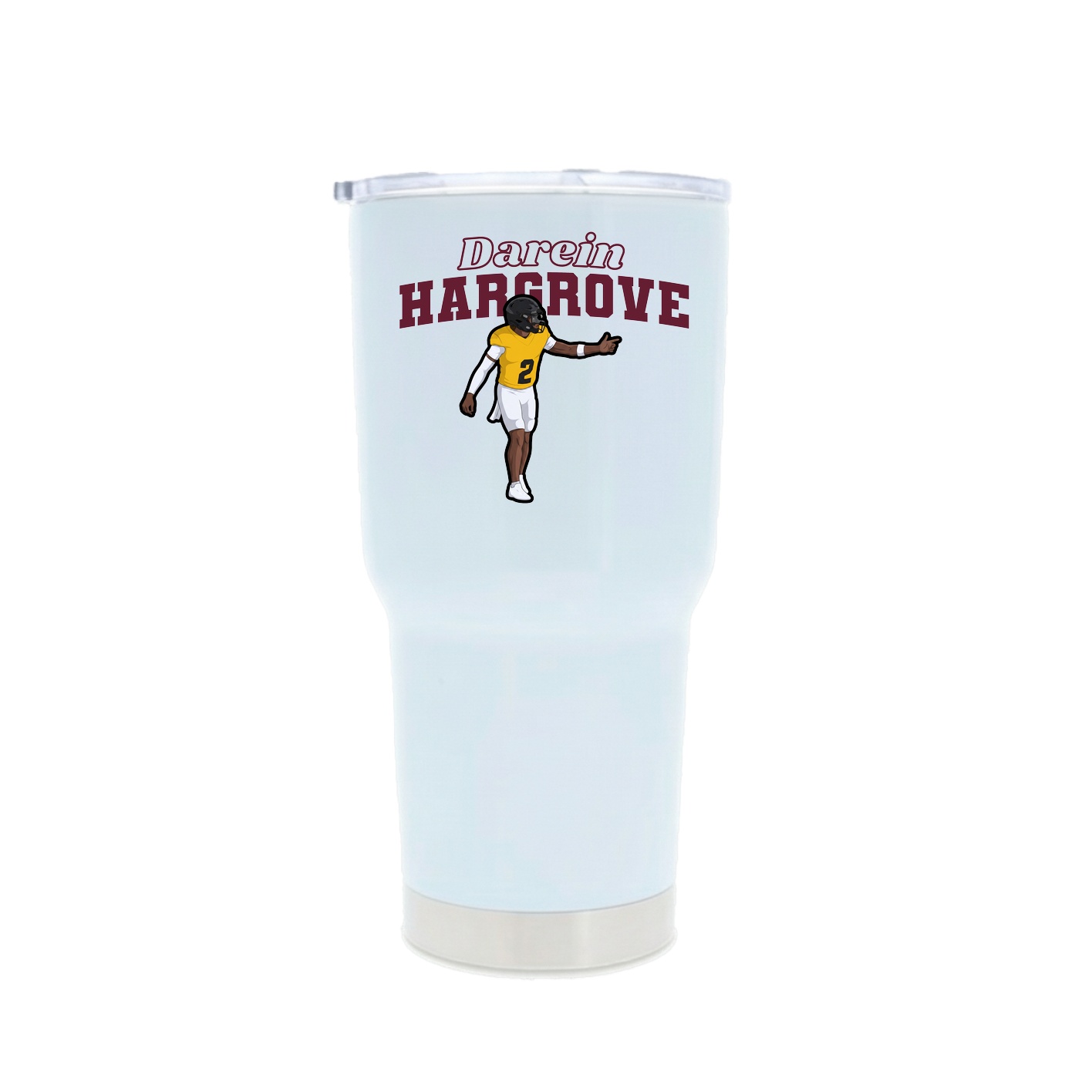 30oz Stainless Steel Tumbler — Name Arch in White