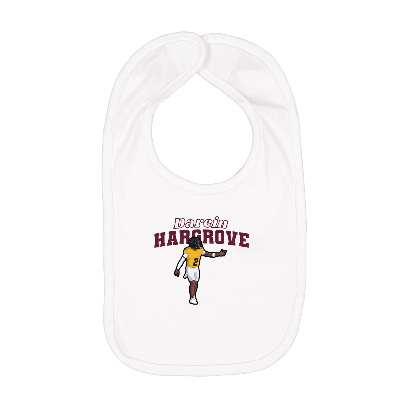 Infant Bib — Name Arch in White
