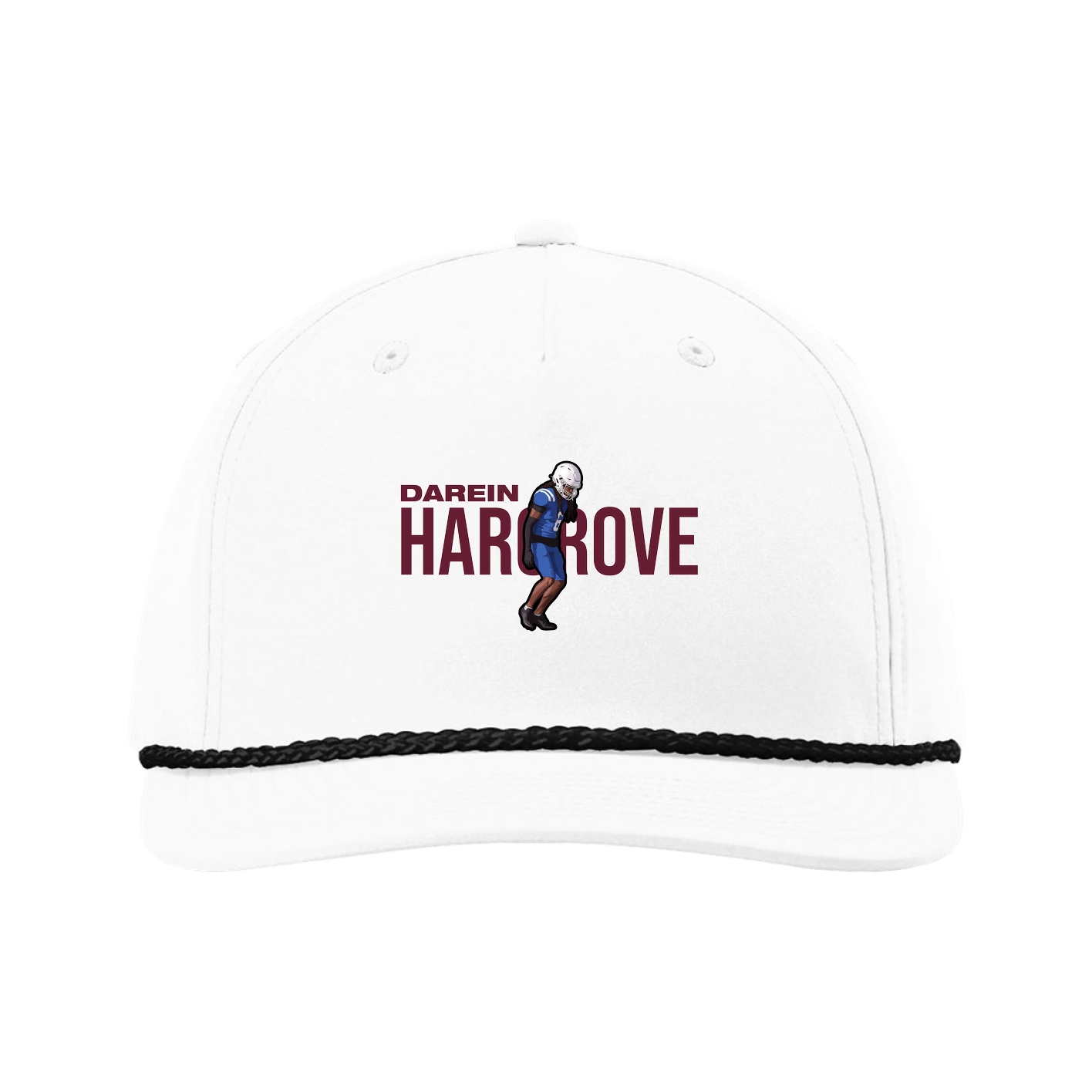Five-Panel Classic Rope Cap — Player Name in White