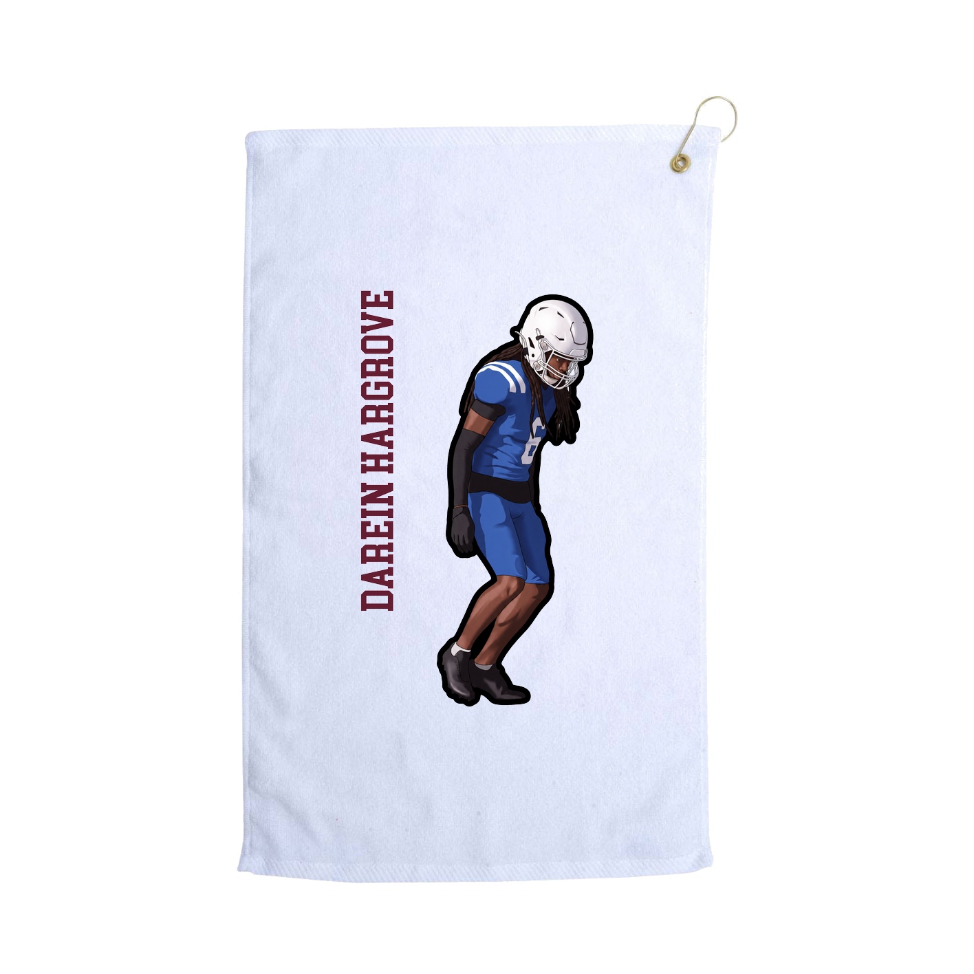 Golf Towel — Name Vertical in White