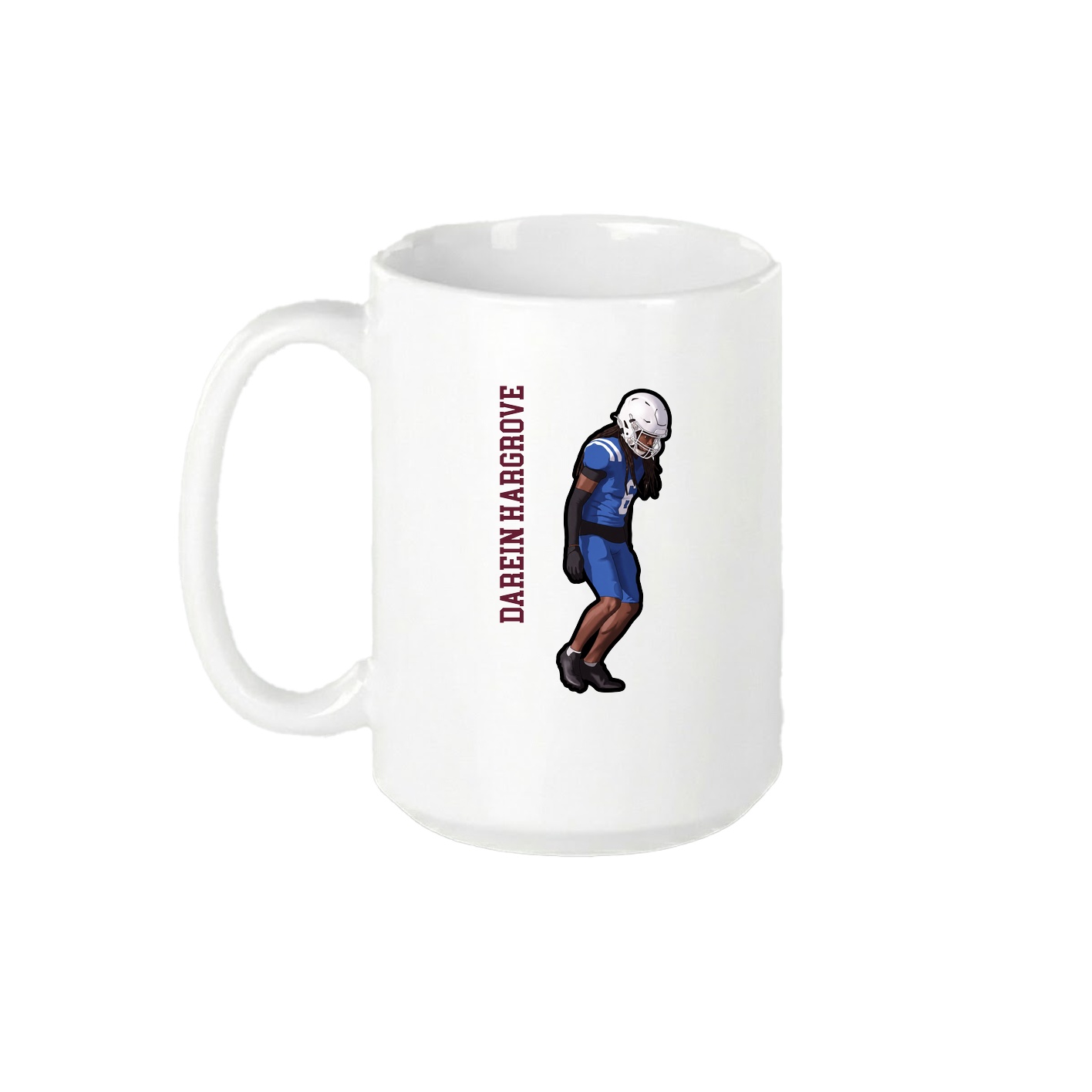 15oz Coffee Mug — Name Vertical in White