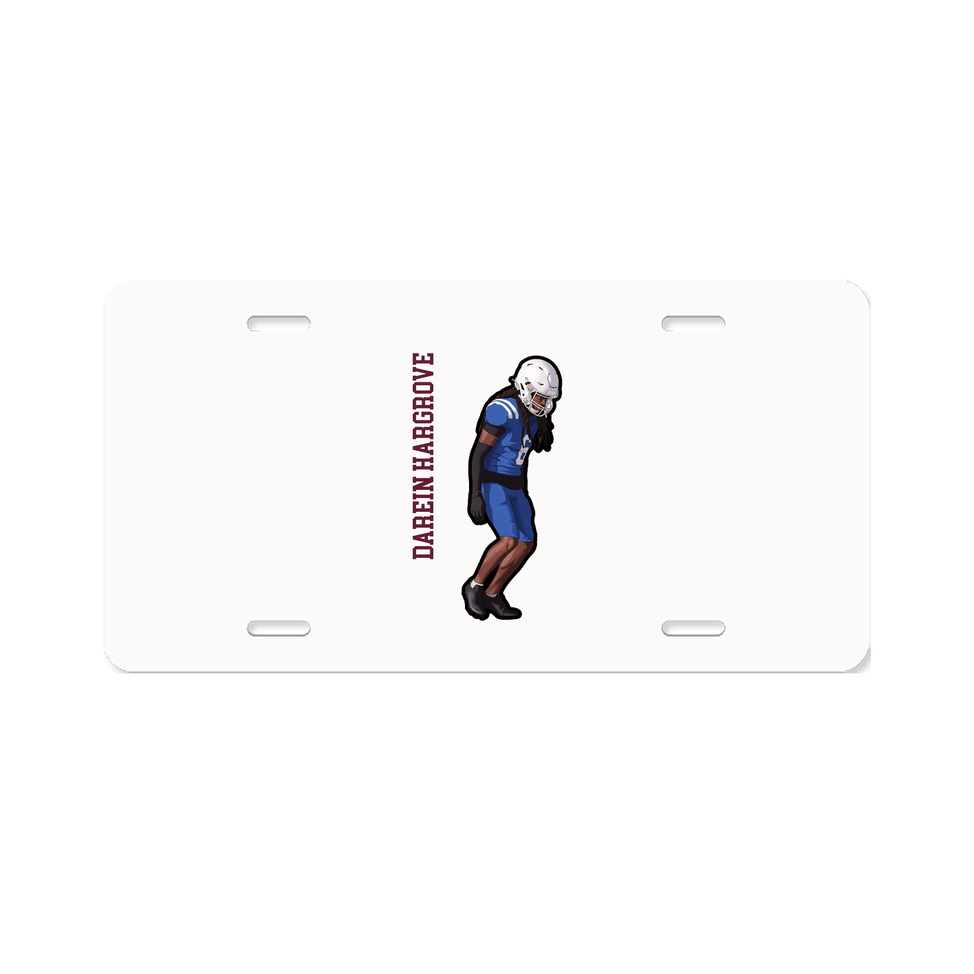License Plate — Name Vertical in Classic