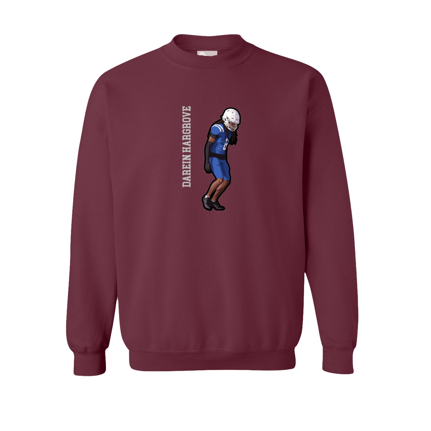 Fleece Crew — Name Vertical in Maroon