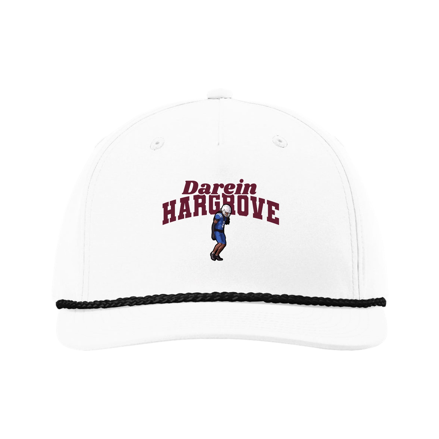 Five-Panel Classic Rope Cap — Signature Arch in White