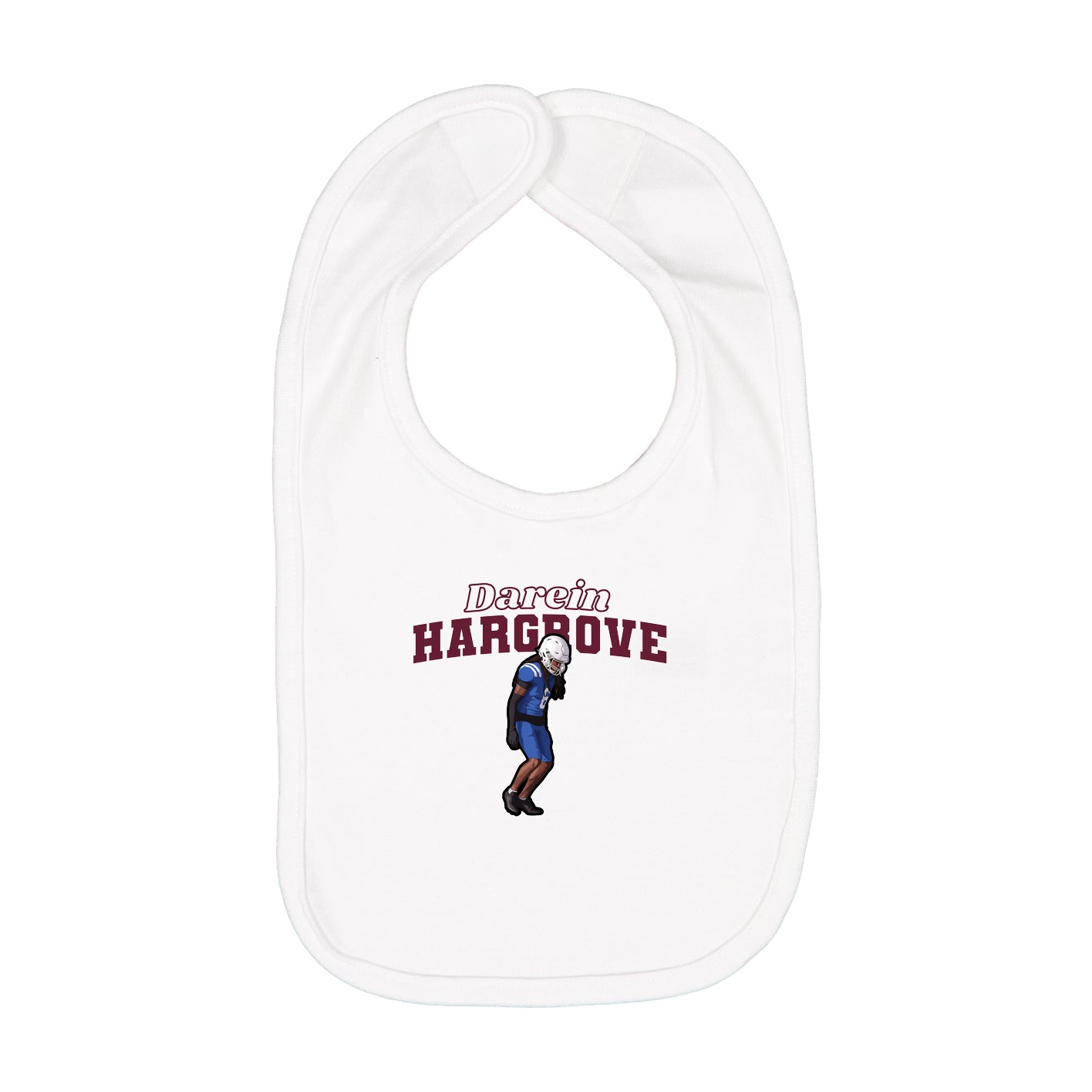 Infant Bib — Name Arch in White