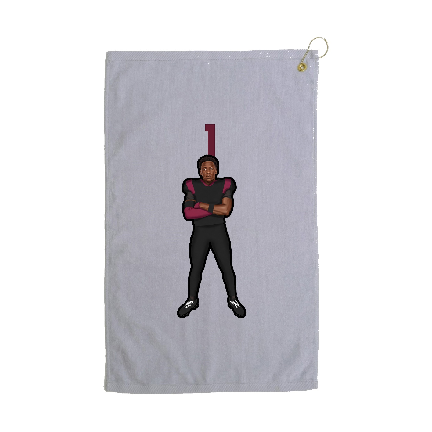 Golf Towel — Number Top in Grey