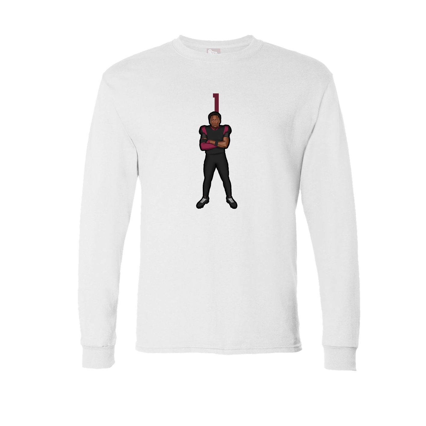 Long Sleeve Tee — Number Top in White