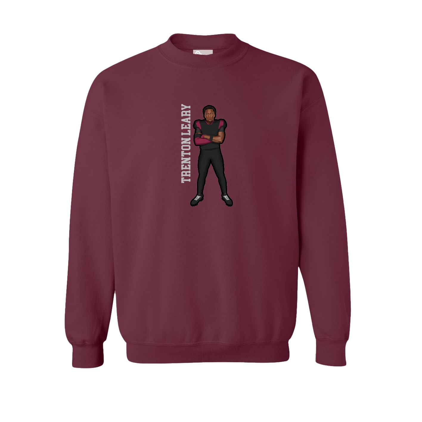 Fleece Crew — Name Vertical in Maroon