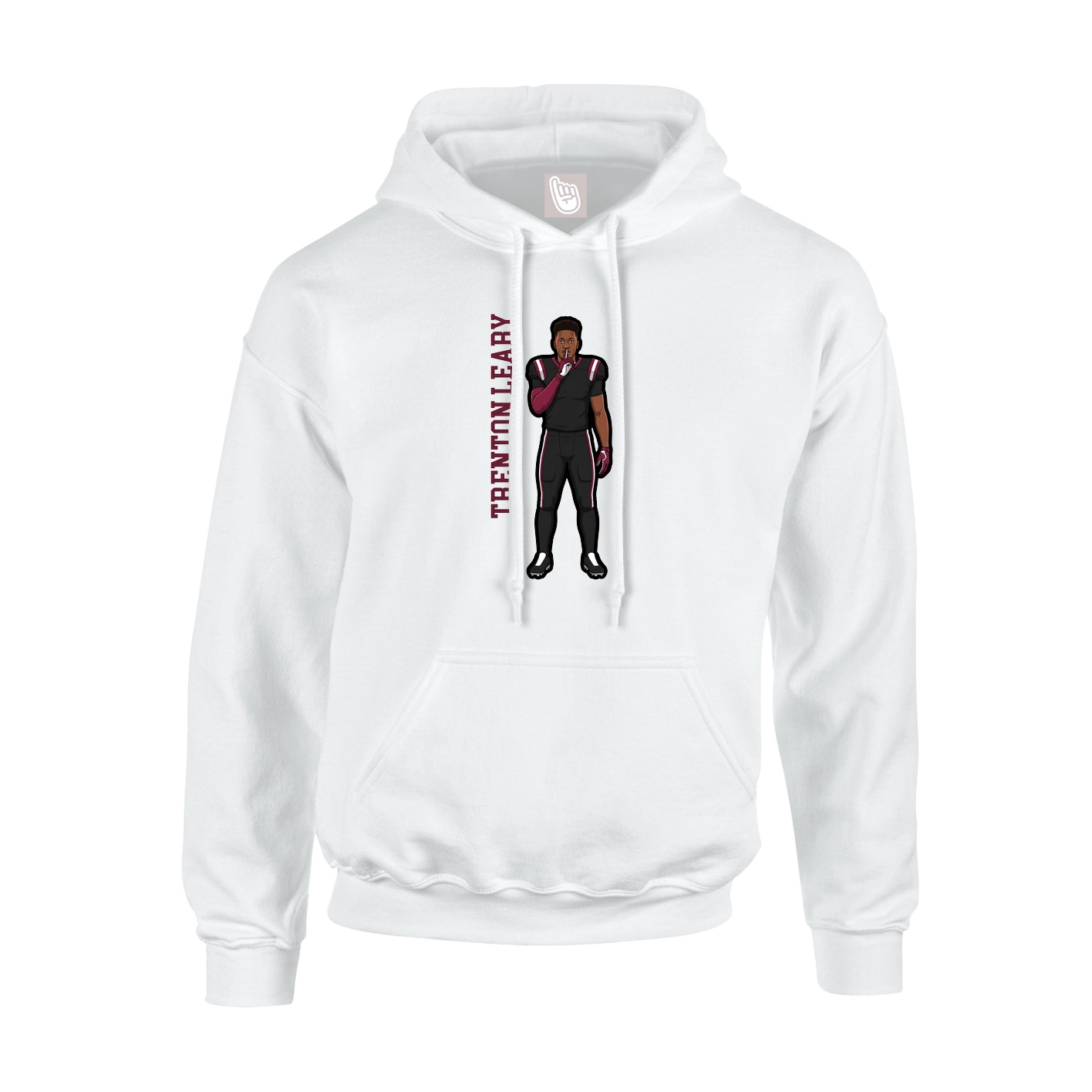 Youth Hoodie — Name Vertical in White