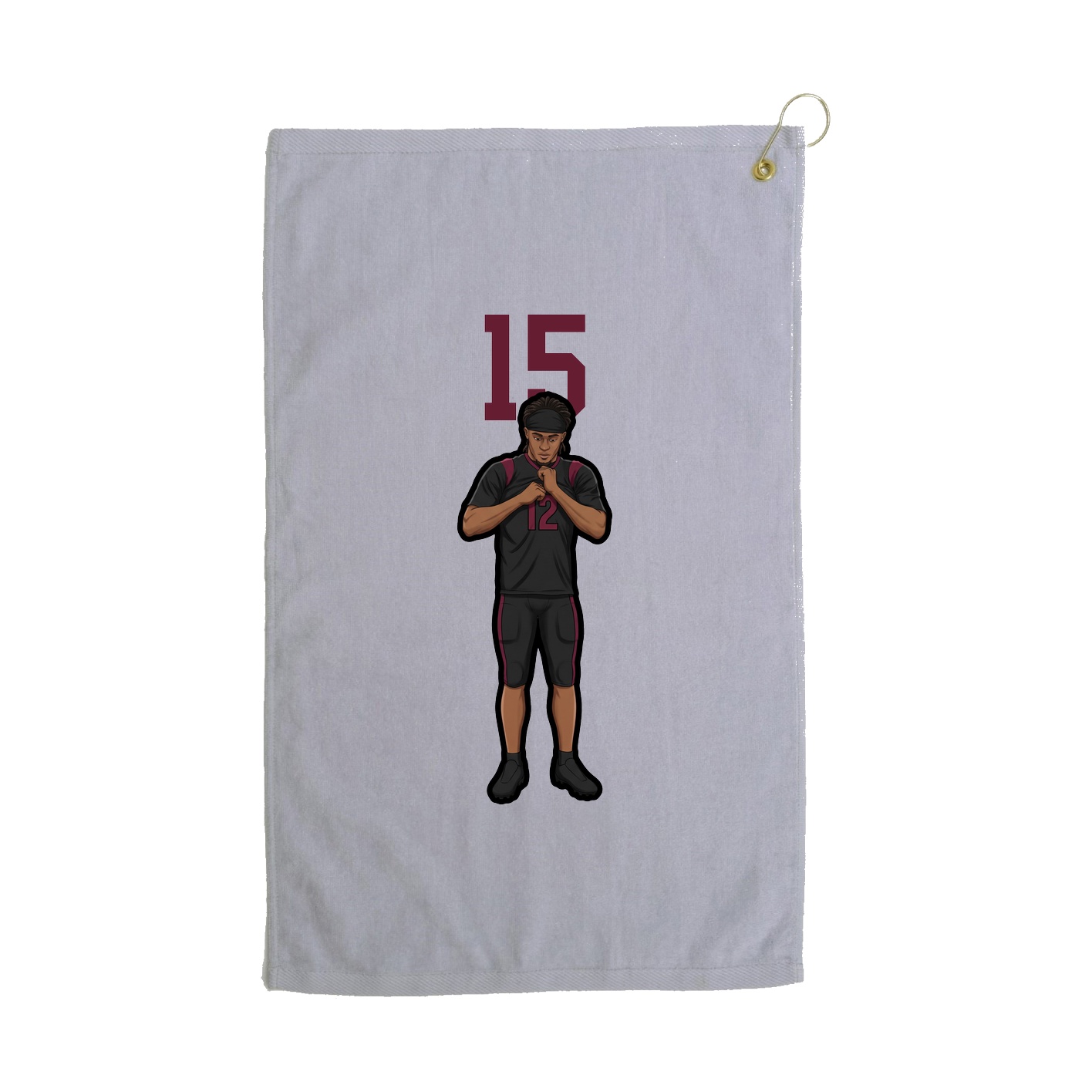 Golf Towel — Number Top in Grey